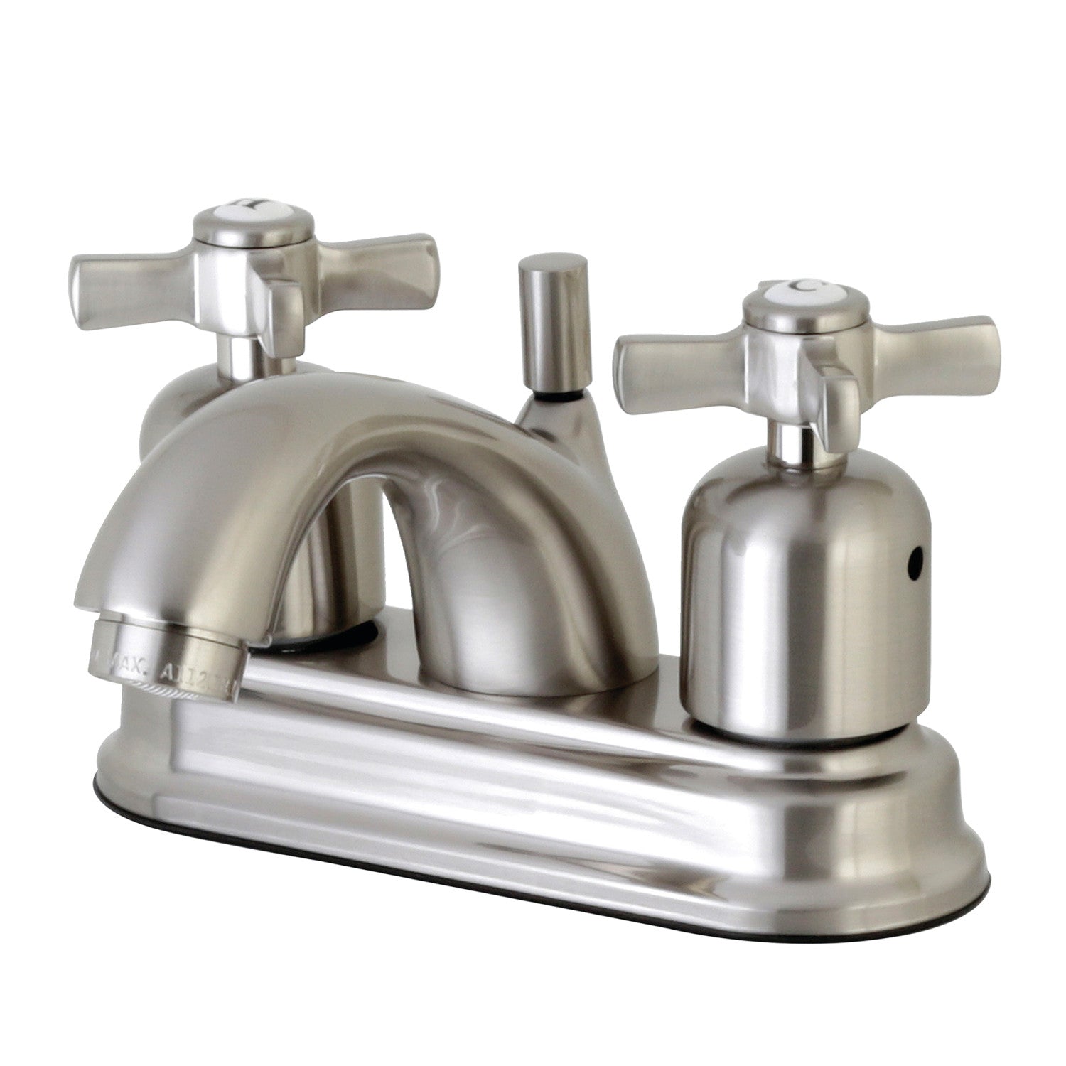 Kingston Tulare FB2608ZX - Millennium Double-Handle 3-Hole Deck Mount 4-Inch Centerset Bathroom Faucet with Pop-Up Drain, Brushed Nickel