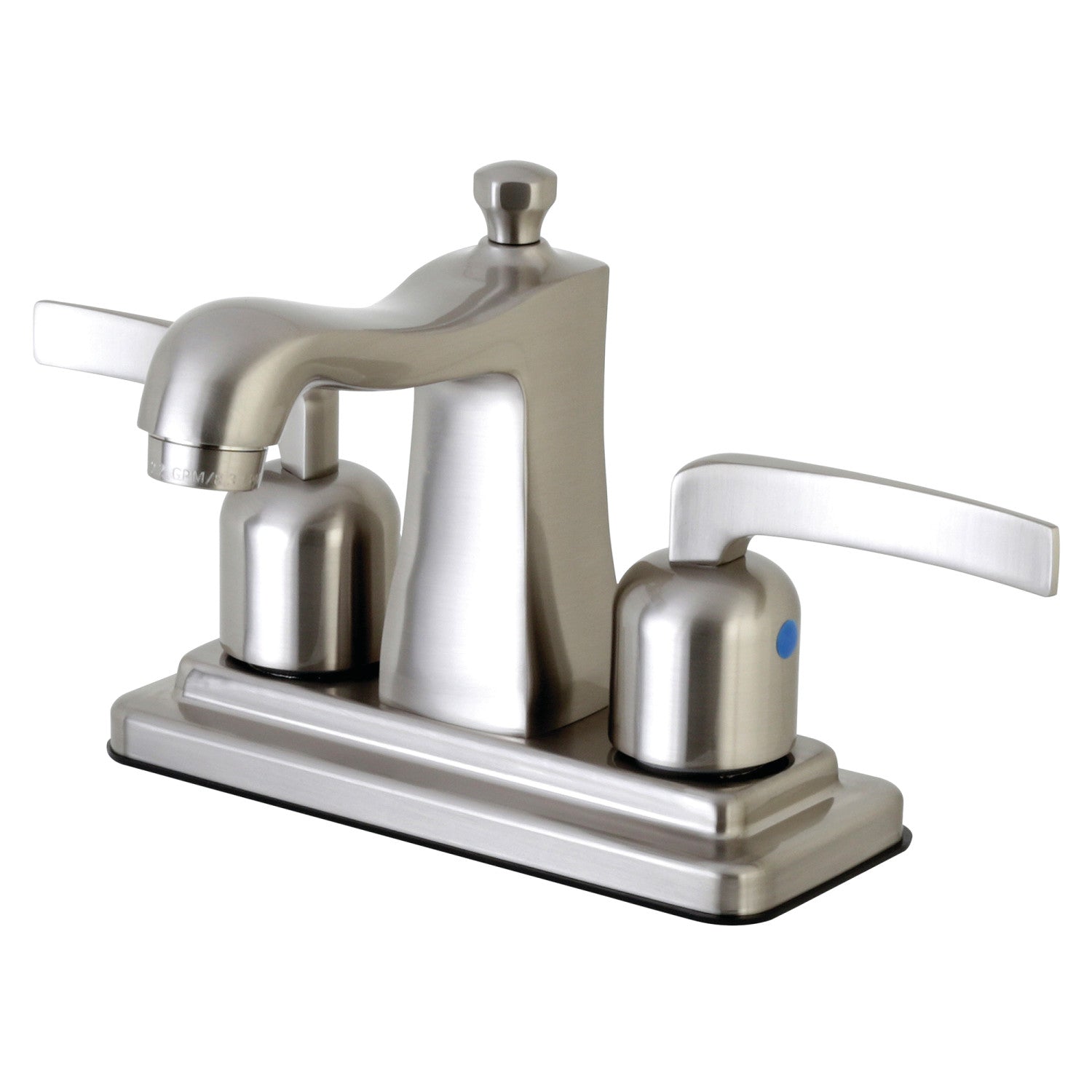 Kingston Tulare FB4648EFL - Centurion Double-Handle 3-Hole Deck Mount 4-Inch Centerset Bathroom Faucet with Pop-Up Drain, Brushed Nickel