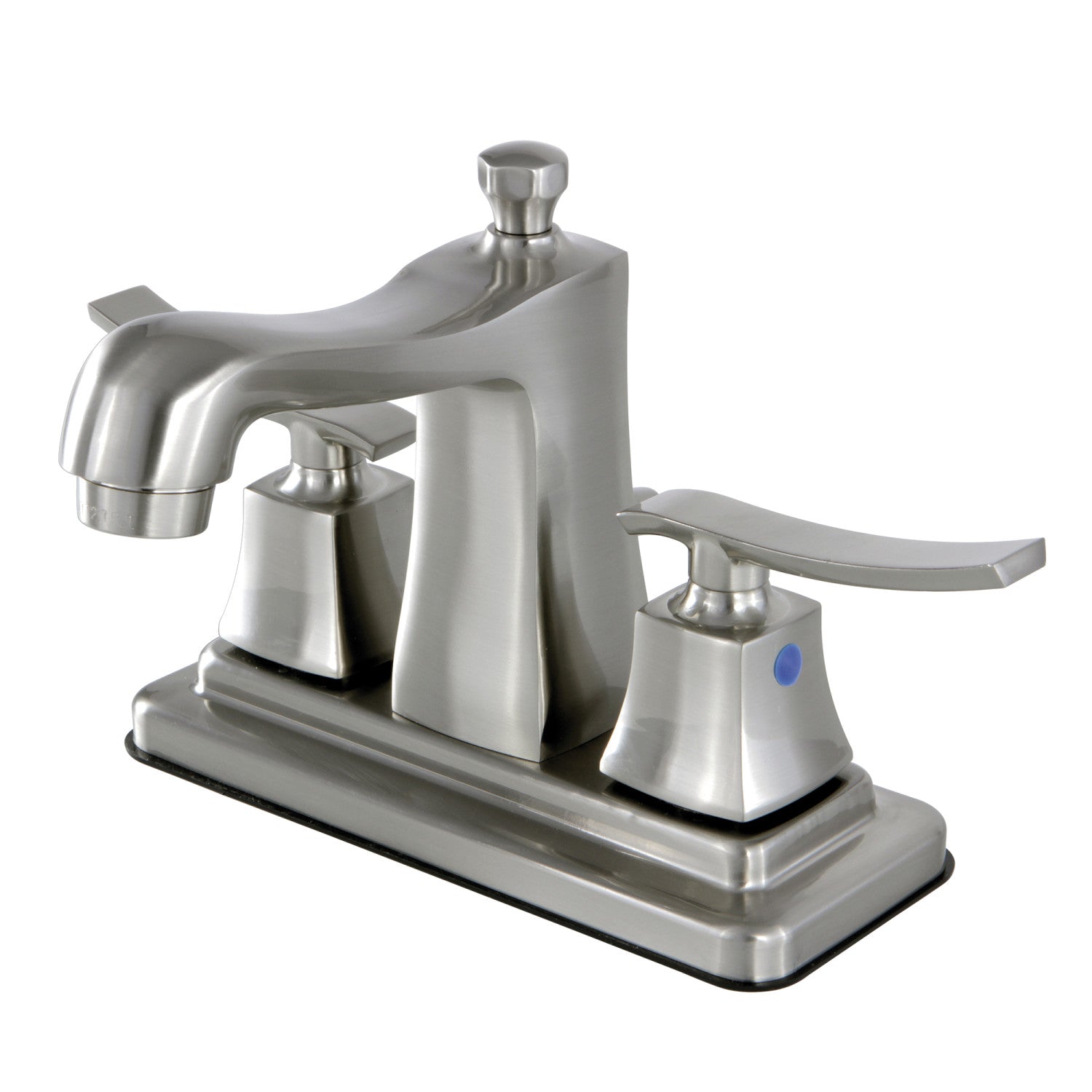 Kingston Tulare FB4648JQL - Queensbury Double-Handle 3-Hole Deck Mount 4-Inch Centerset Bathroom Faucet with Pop-Up Drain, Brushed Nickel