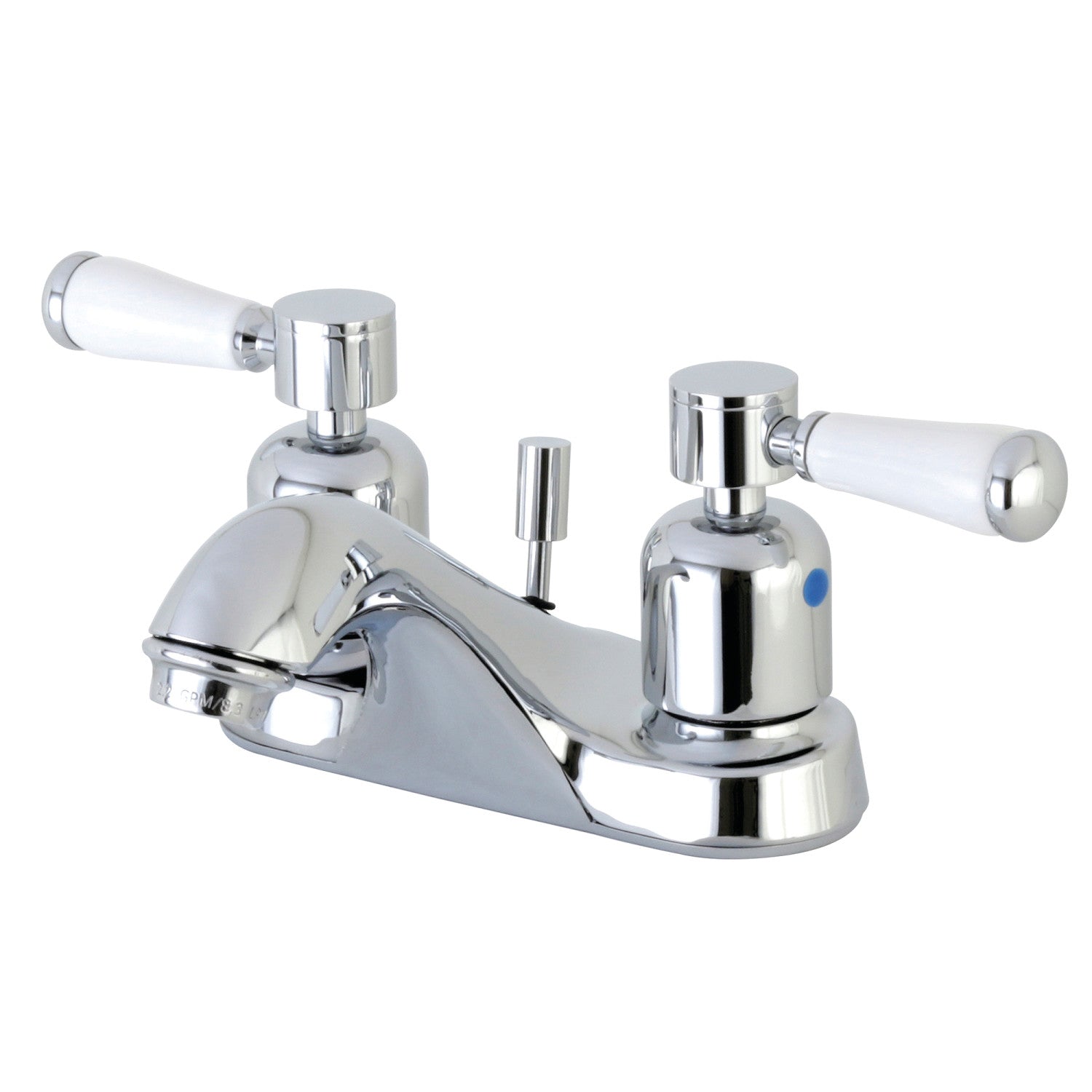Kingston Tulare FB5621DPL - Paris Double-Handle 3-Hole Deck Mount 4-Inch Centerset Bathroom Faucet with Pop-Up Drain, Polished Chrome