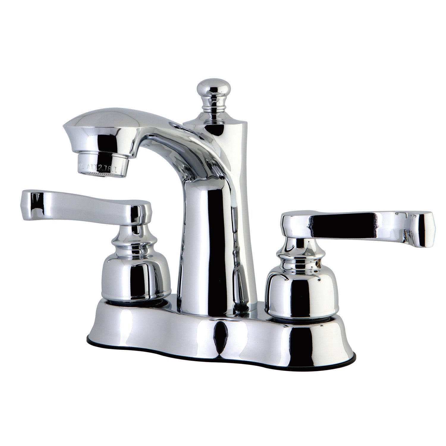 Kingston Tulare FB7611FL - Royale Double-Handle 3-Hole Deck Mount 4-Inch Centerset Bathroom Faucet with Pop-Up Drain, Polished Chrome