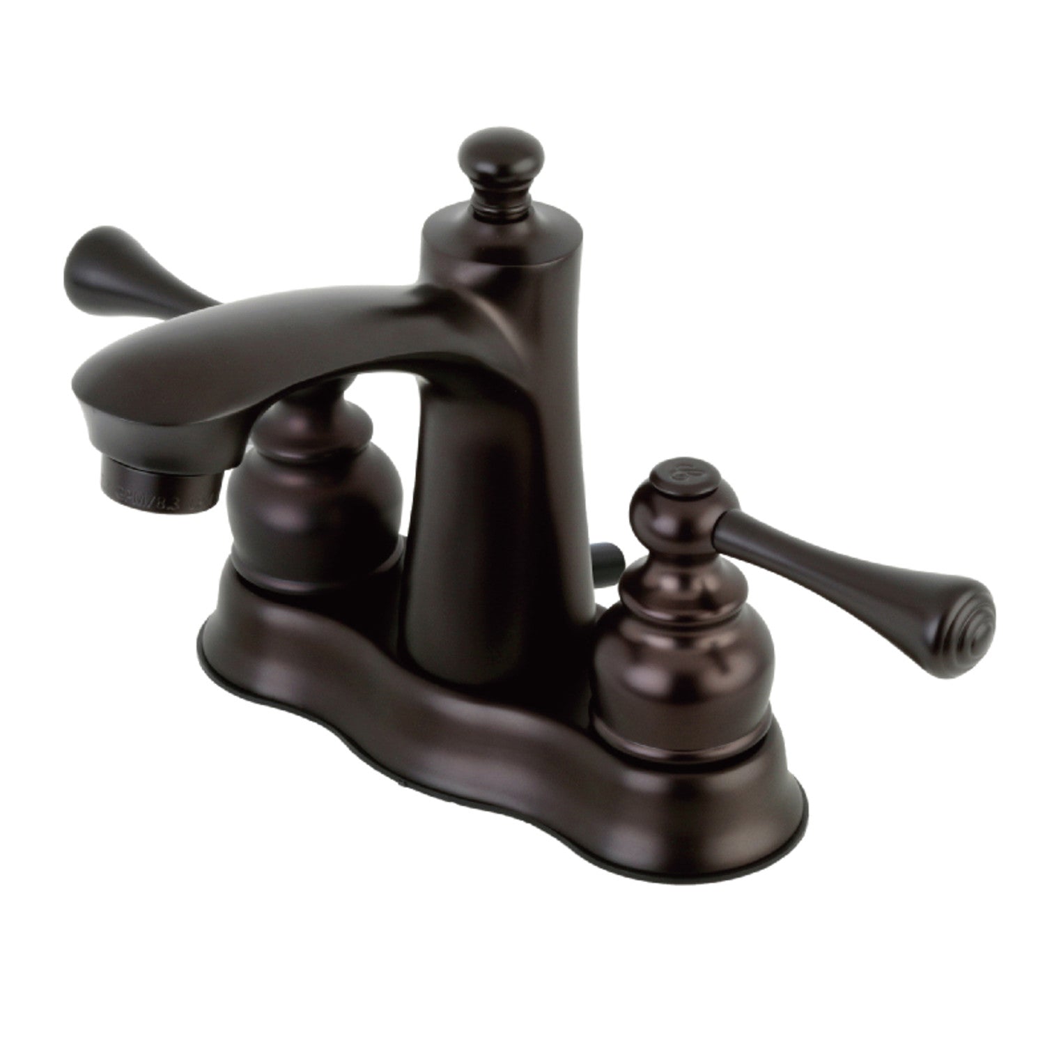Kingston Tulare FB7615BL - Vintage Double-Handle 3-Hole Deck Mount 4-Inch Centerset Bathroom Faucet with Pop-Up Drain, Oil Rubbed Bronze