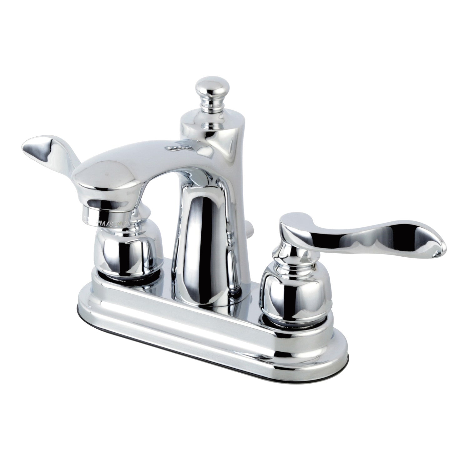 Kingston Tulare FB7621NFL - NuWave French Double-Handle 3-Hole Deck Mount 4-Inch Centerset Bathroom Faucet with Pop-Up Drain, Polished Chrome