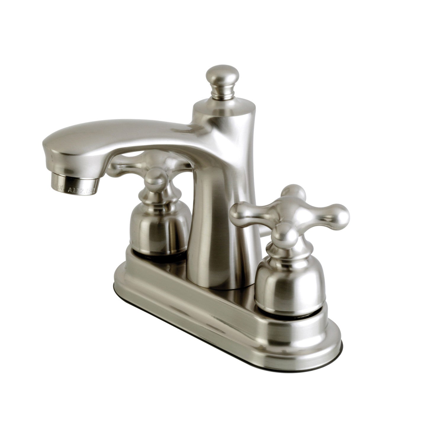 Kingston Victorian FB7628AX Double-Handle 3-Hole Deck Mount 4-Inch Centerset Bathroom Faucet with Pop-Up Drain, Brushed Nickel