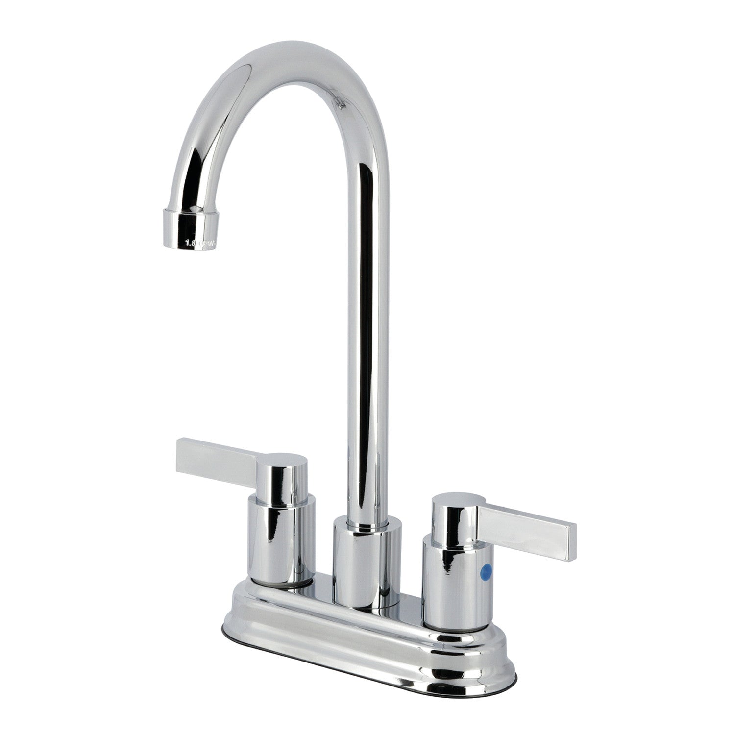 Kingston Tulare FB8491NDL - NuvoFusion Two-Handle 2-Hole Deck Mount Bar Faucet, Polished Chrome