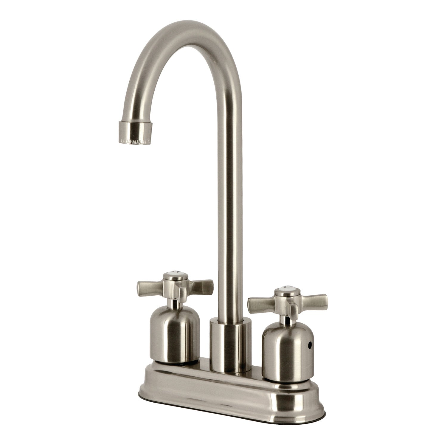 Kingston Tulare FB8498ZX - Millennium Two-Handle 2-Hole Deck Mount Bar Faucet, Brushed Nickel