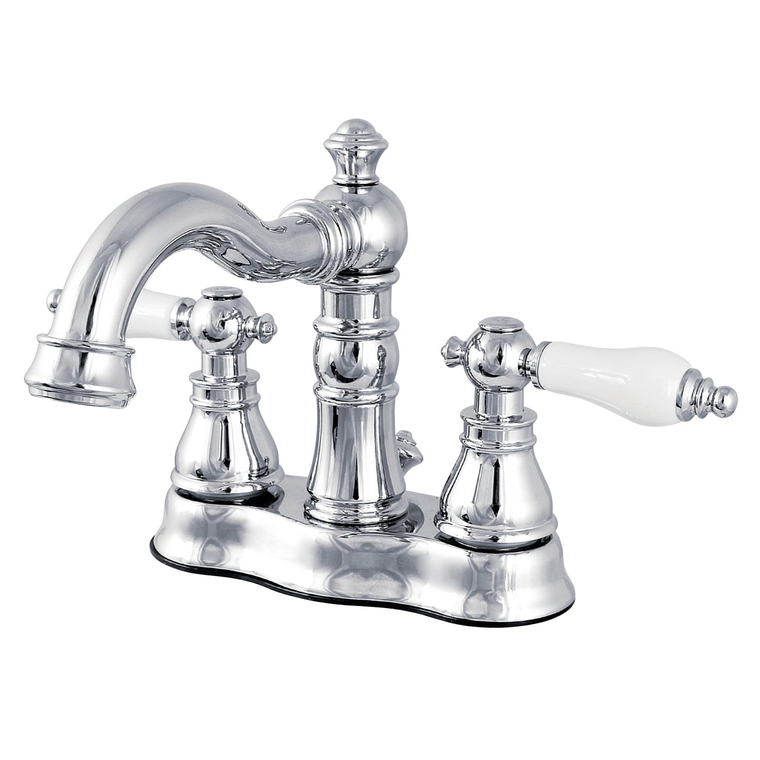 Kingston Heirloom FSC1601APL - American Patriot Double-Handle 3-Hole Deck Mount 4-Inch Centerset Bathroom Faucet with Brass Pop-Up, Polished Chrome