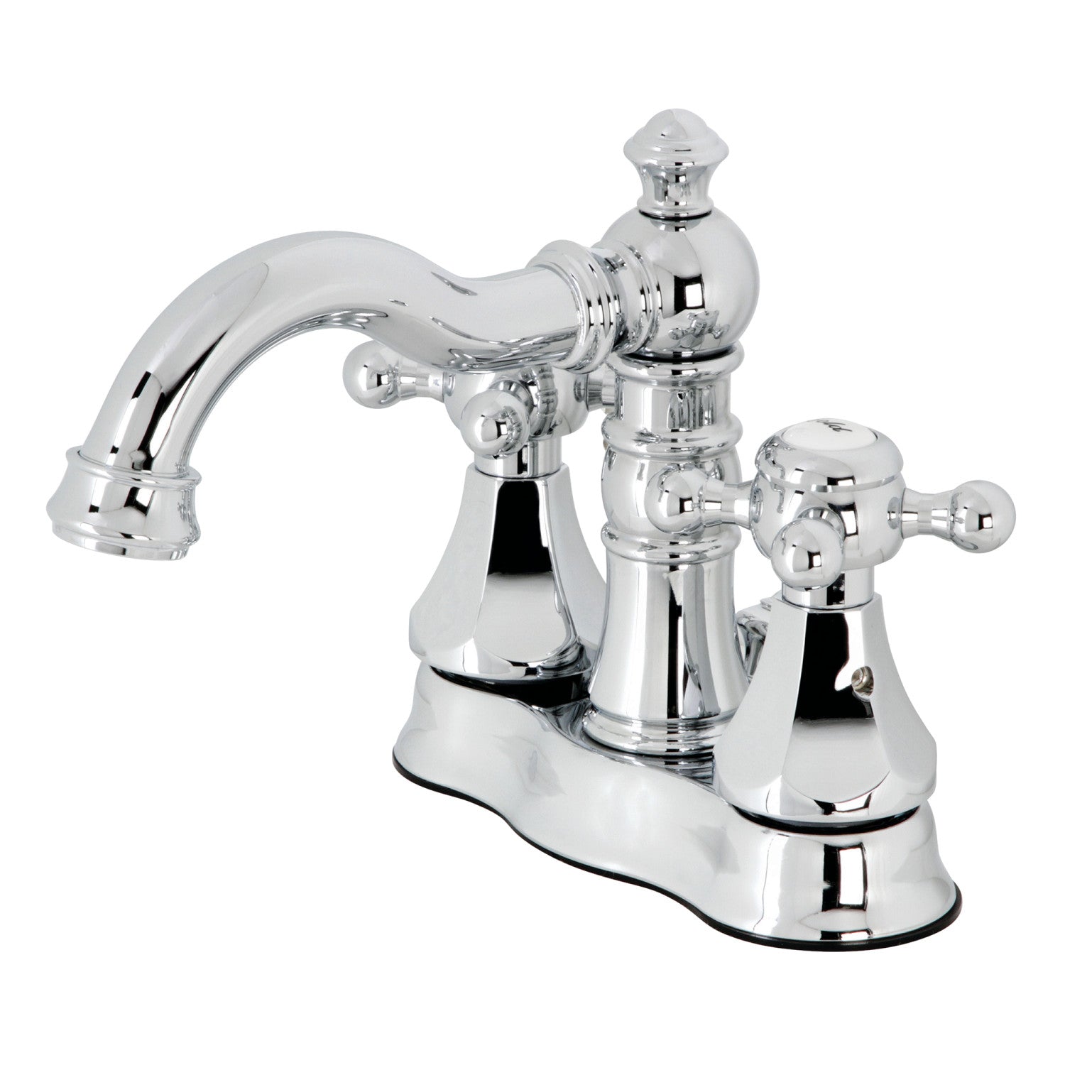 Kingston Heirloom FSC1601BX - Metropolitan Double-Handle 3-Hole Deck Mount 4-Inch Centerset Bathroom Faucet with Brass Pop-Up, Polished Chrome