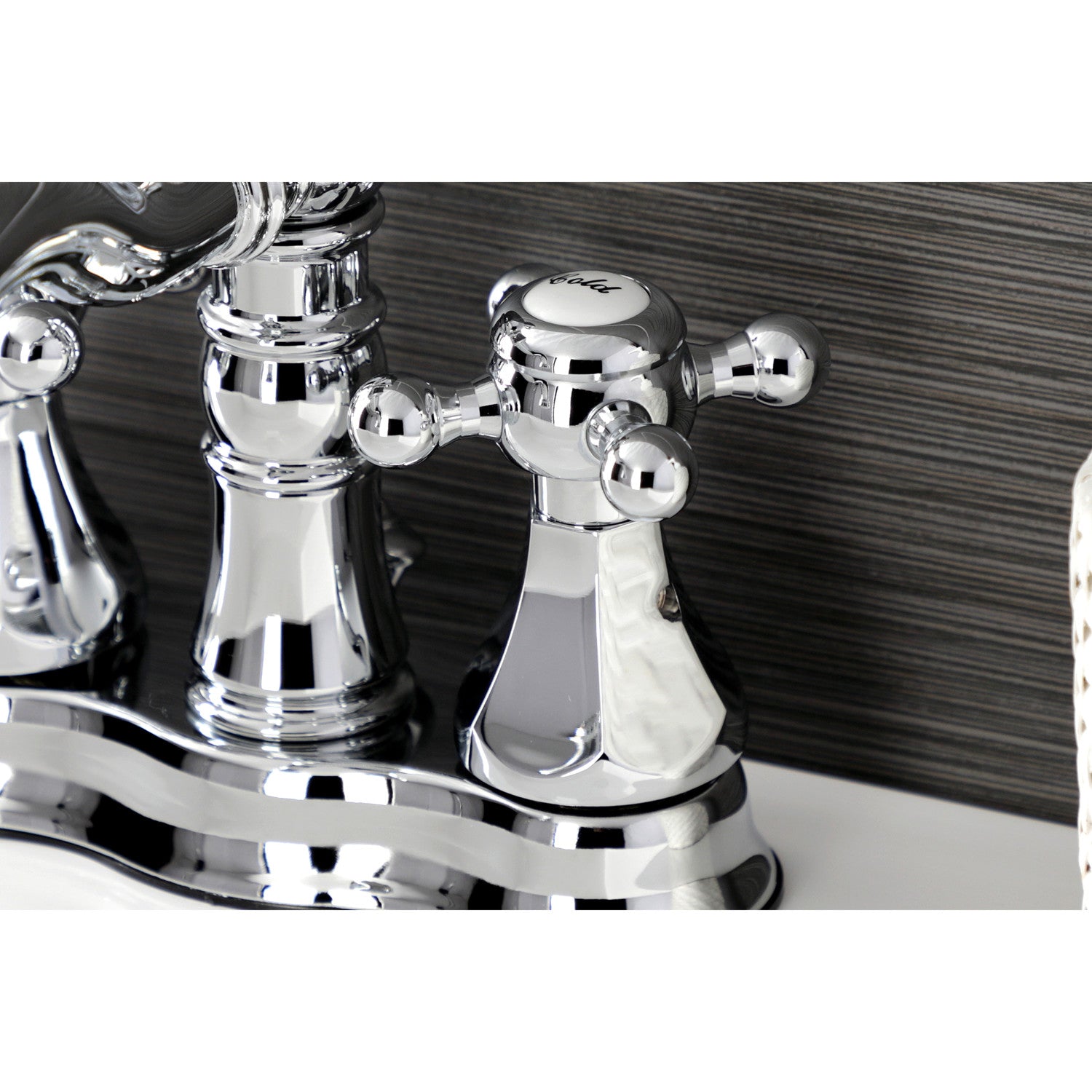 Kingston Heirloom FSC1601BX - Metropolitan Double-Handle 3-Hole Deck Mount 4-Inch Centerset Bathroom Faucet with Brass Pop-Up, Polished Chrome — thumbnail 2