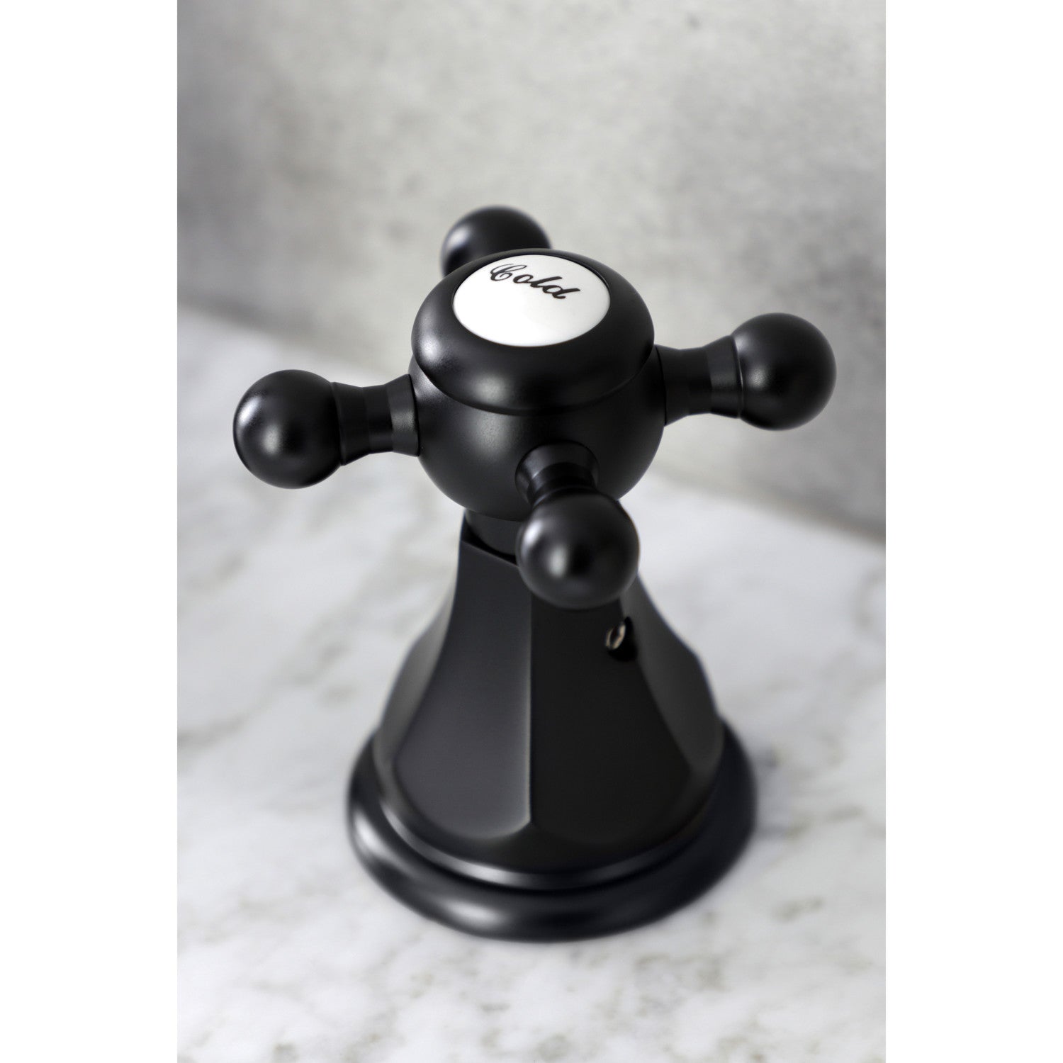 Kingston Heirloom FSC1970BX - Metropolitan Two-Handle 3-Hole Deck Mount Widespread Bathroom Faucet with Brass Pop-Up, Matte Black — thumbnail 3