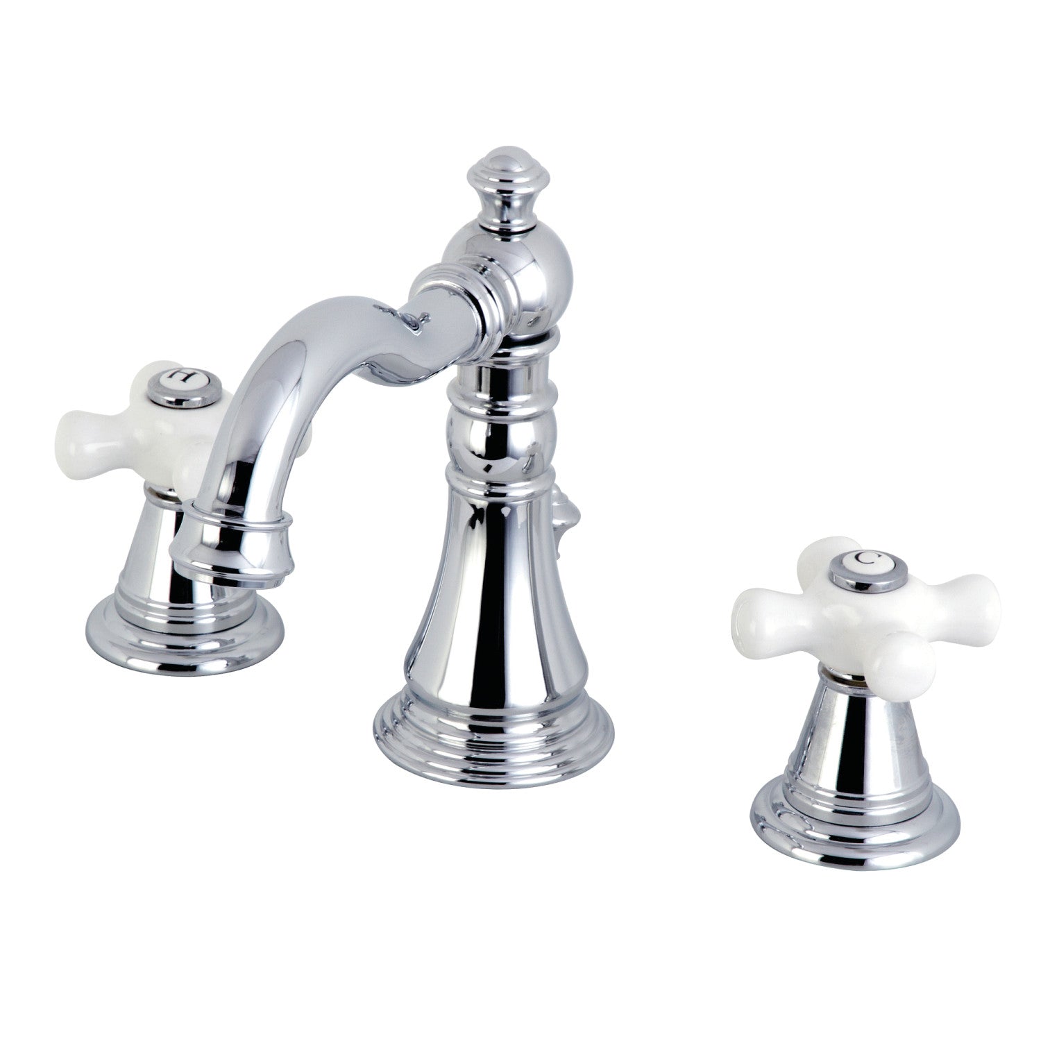 Kingston Heirloom FSC1971APX - American Classic Two-Handle 3-Hole Deck Mount Widespread Bathroom Faucet with Pop-Up Drain, Polished Chrome — image 1