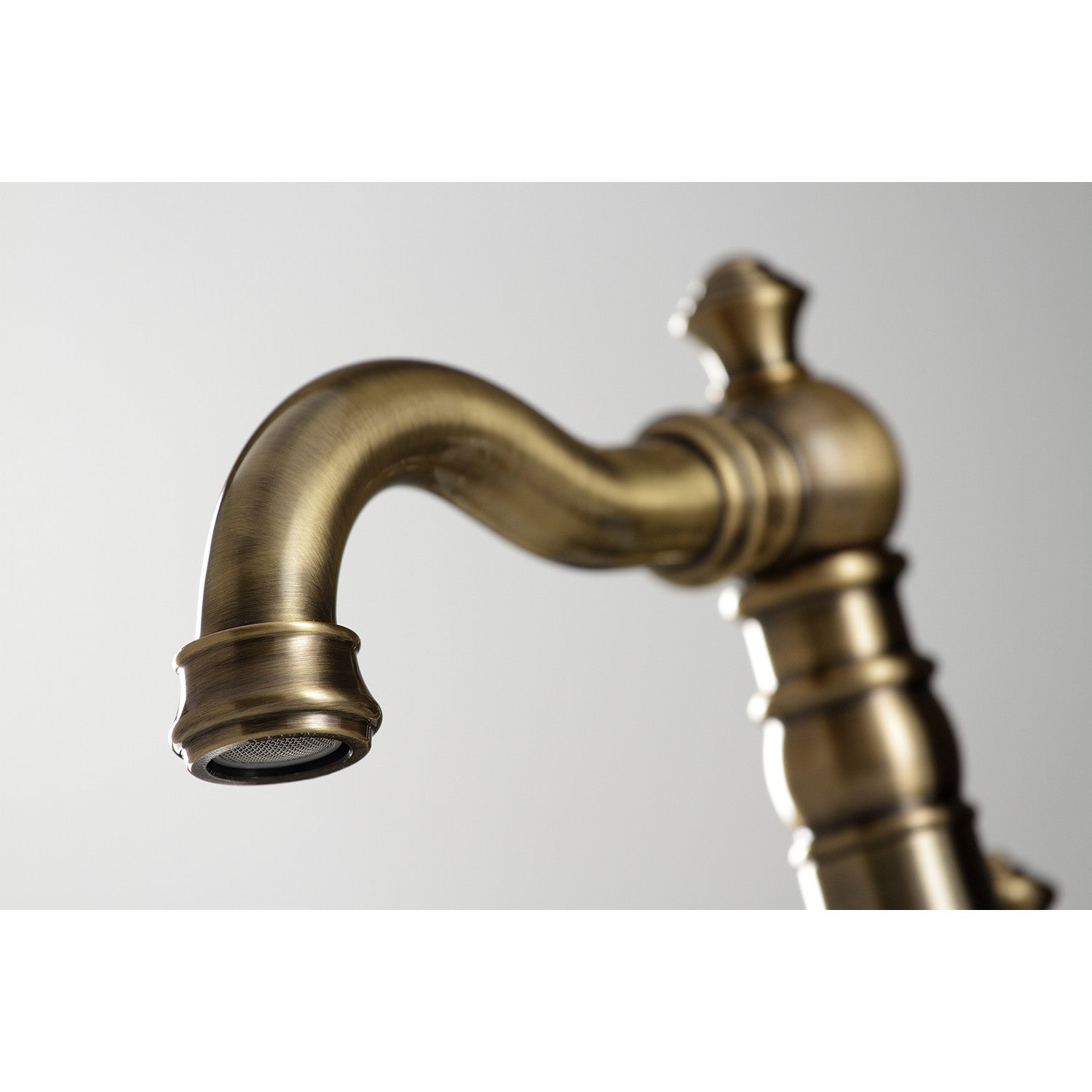 Kingston Heirloom FSC19733PX - American Classic Two-Handle 3-Hole Deck Mount Widespread Bathroom Faucet with Brass Pop-Up, Antique Brass — thumbnail 3