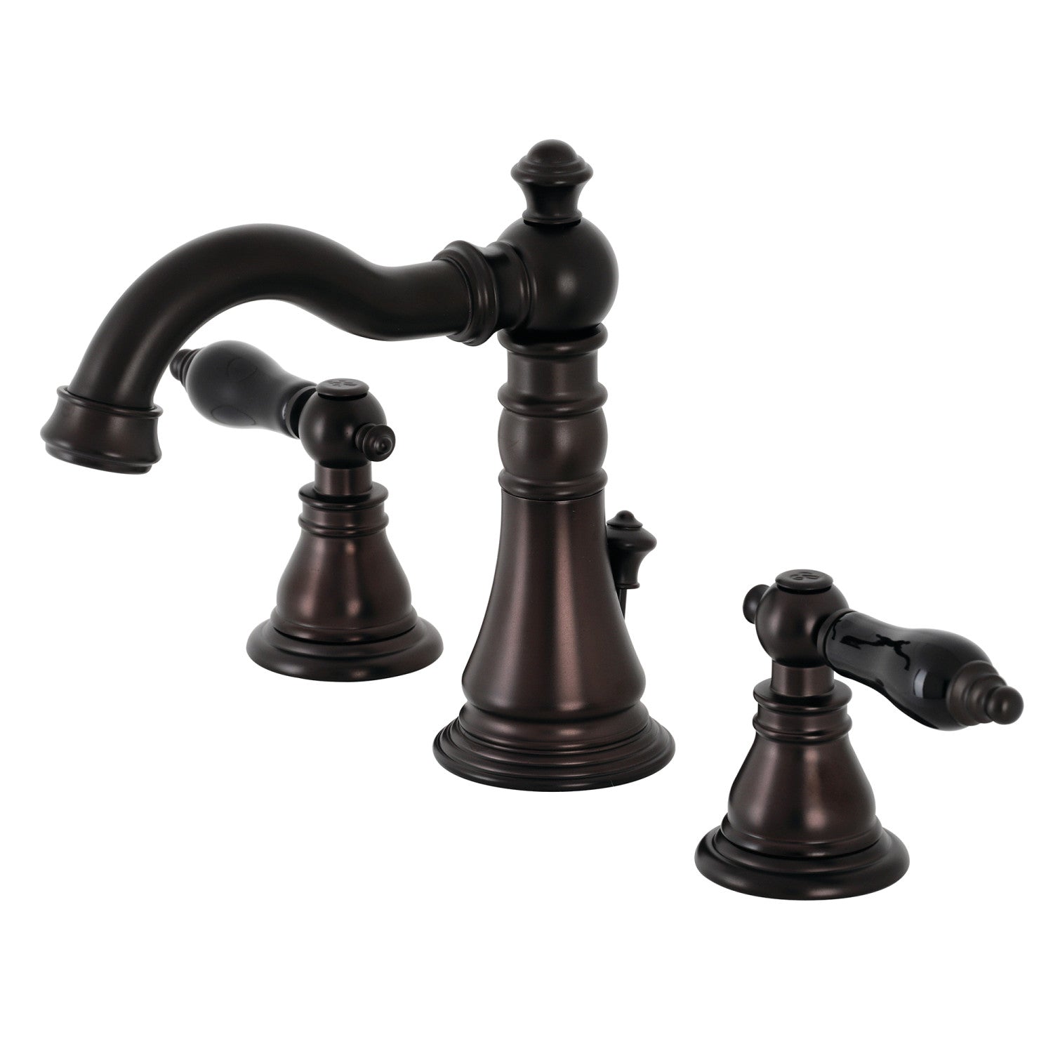 Kingston Heirloom FSC1975AKL - Duchess Two-Handle 3-Hole Deck Mount Widespread Bathroom Faucet with Pop-Up Drain, Oil Rubbed Bronze