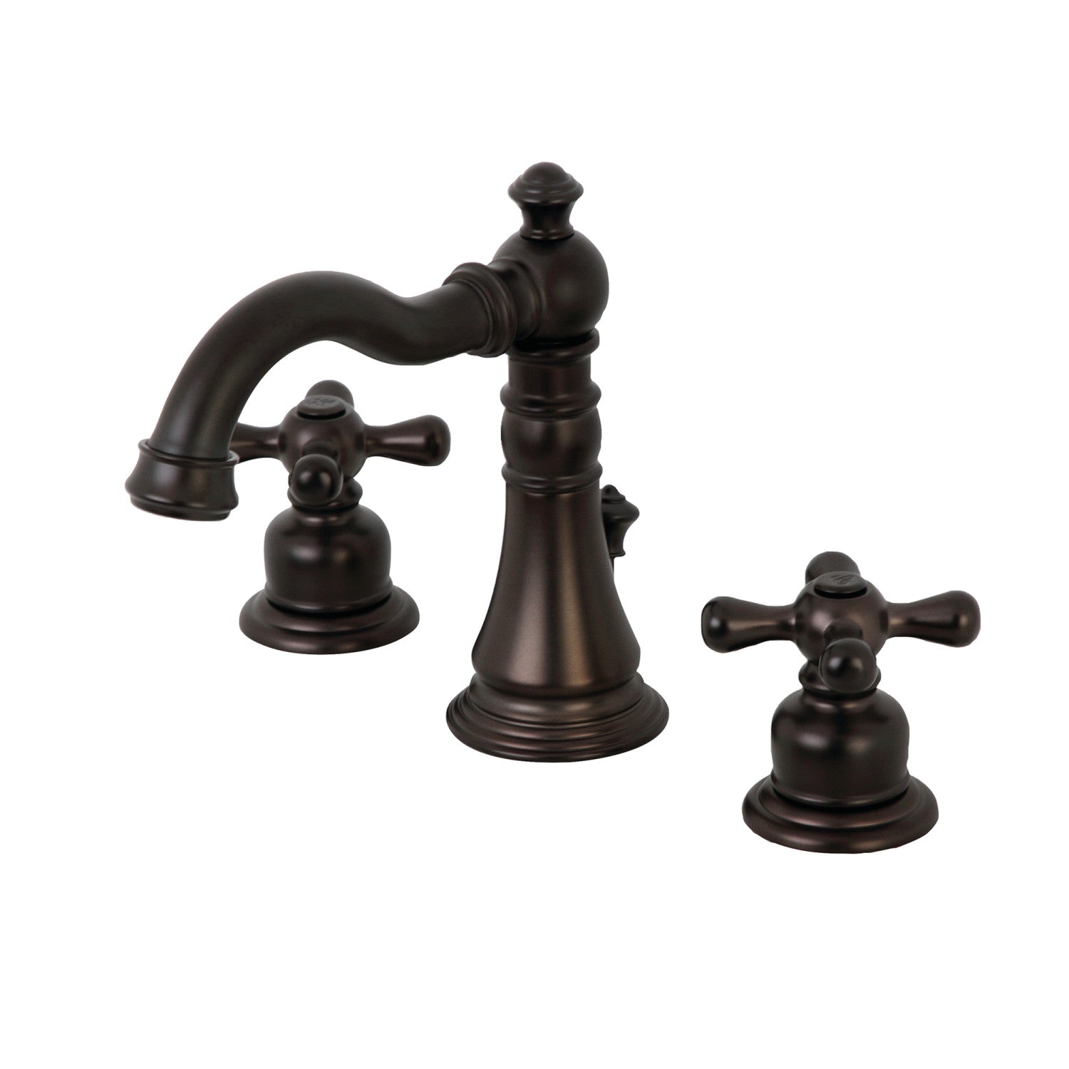 Kingston Heirloom FSC1975AX - American Classic Two-Handle 3-Hole Deck Mount Widespread Bathroom Faucet with Pop-Up Drain, Oil Rubbed Bronze