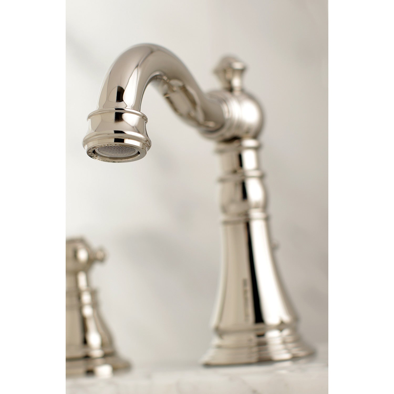 Kingston Heirloom FSC1979APL - American Patriot Two-Handle 3-Hole Deck Mount Widespread Bathroom Faucet with Brass Pop-Up, Polished Nickel — thumbnail 3