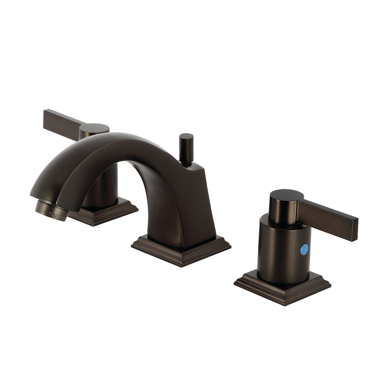 Kingston Tulare FSC4685NDL - NuvoFusion Two-Handle 3-Hole Deck Mount Widespread Bathroom Faucet with Pop-Up Drain, Oil Rubbed Bronze