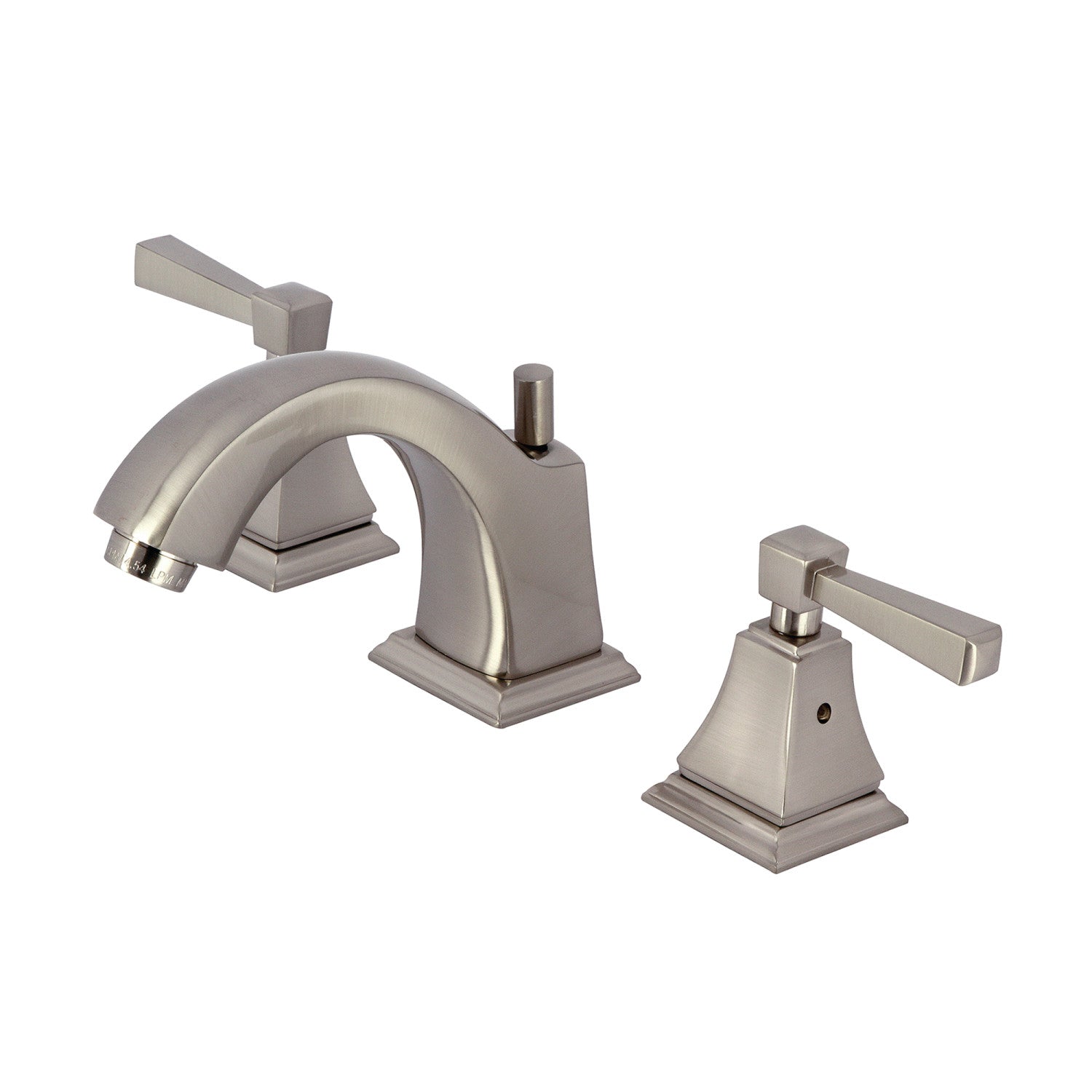 Kingston Tulare FSC4688DL - Concord Two-Handle 3-Hole Deck Mount Widespread Bathroom Faucet with Pop-Up Drain, Brushed Nickel