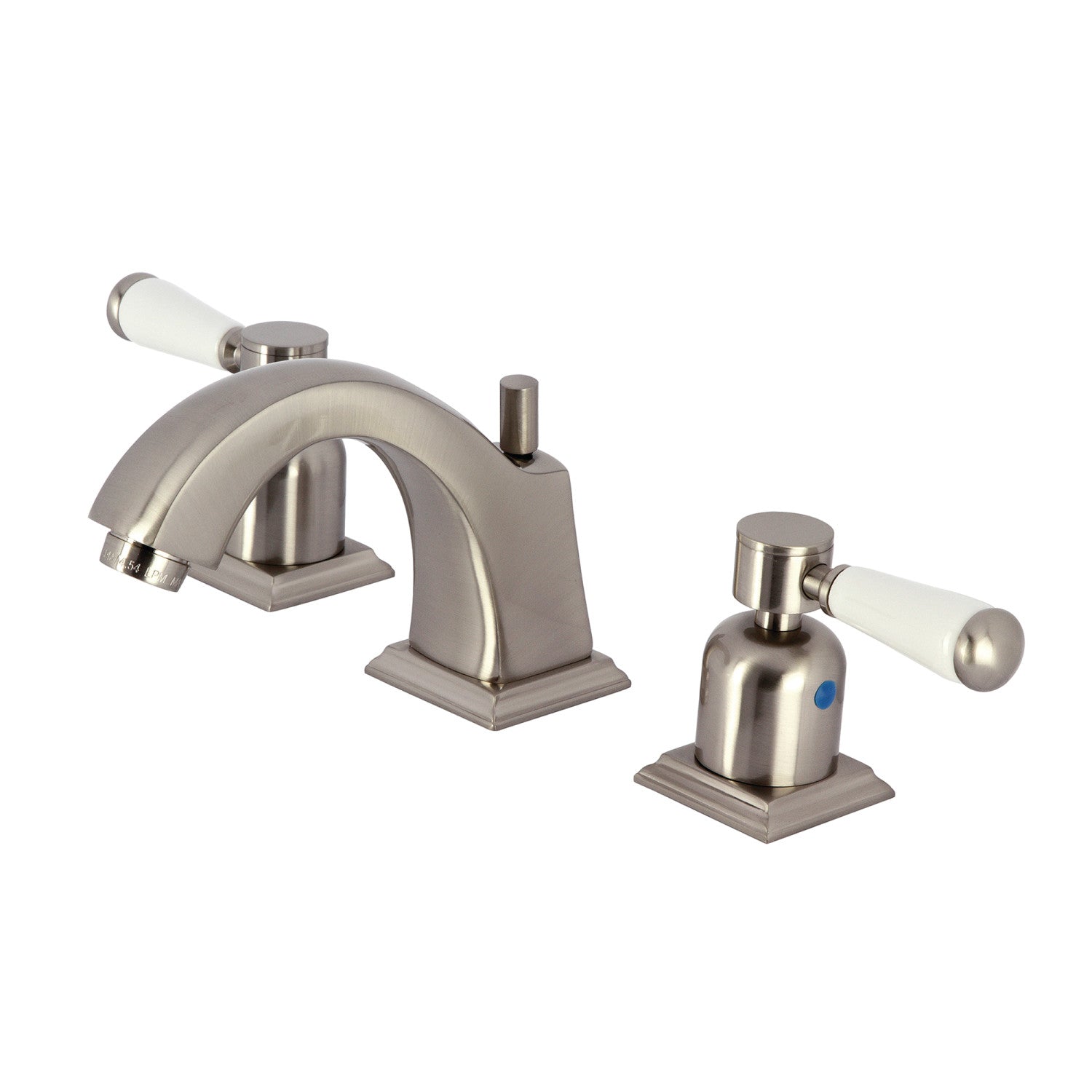 Kingston Tulare FSC4688DPL - Paris Two-Handle 3-Hole Deck Mount Widespread Bathroom Faucet with Pop-Up Drain, Brushed Nickel