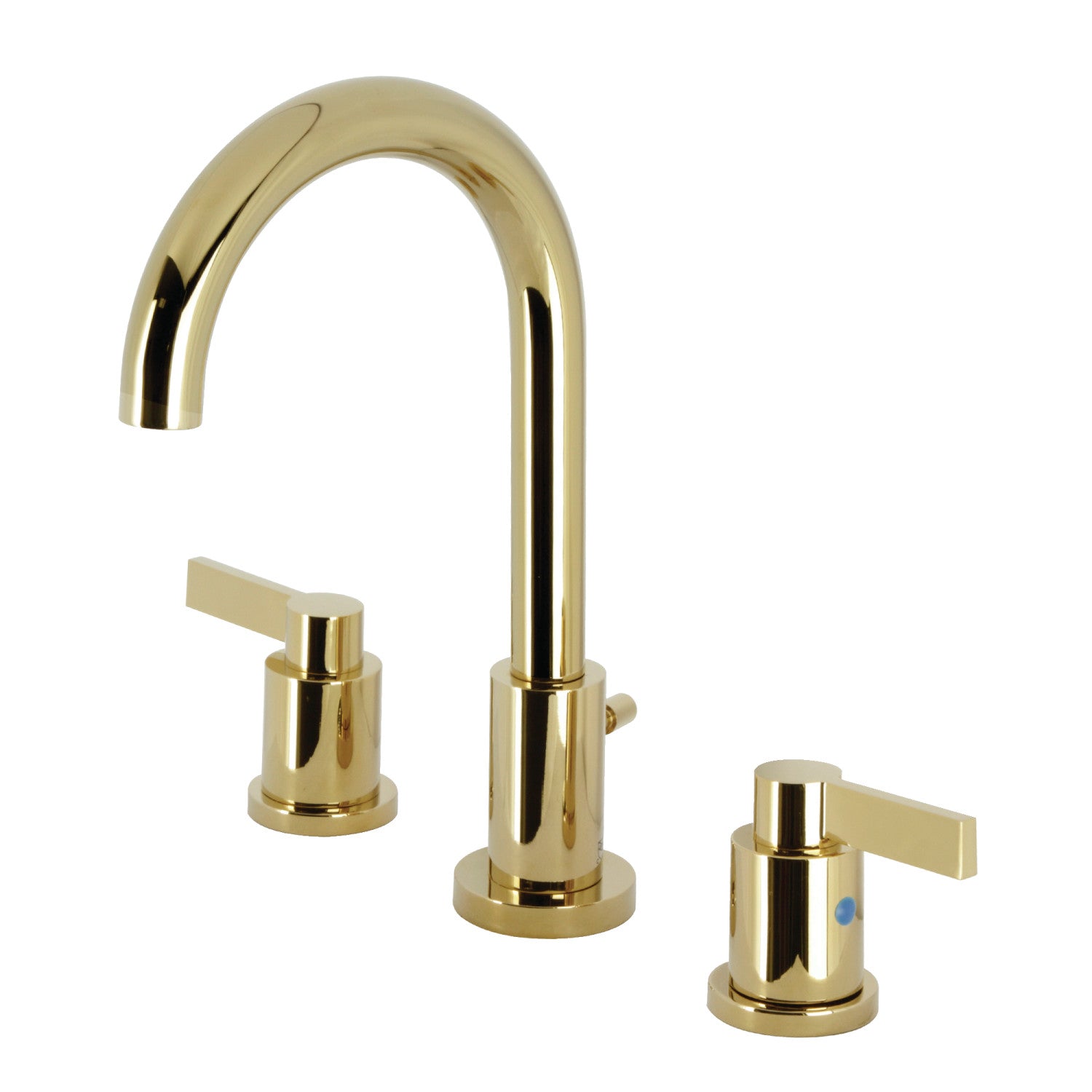 Kingston Sona FSC8922NDL - NuvoFusion Two-Handle 3-Hole Deck Mount Widespread Bathroom Faucet with Brass Pop-Up, Polished Brass — image 1