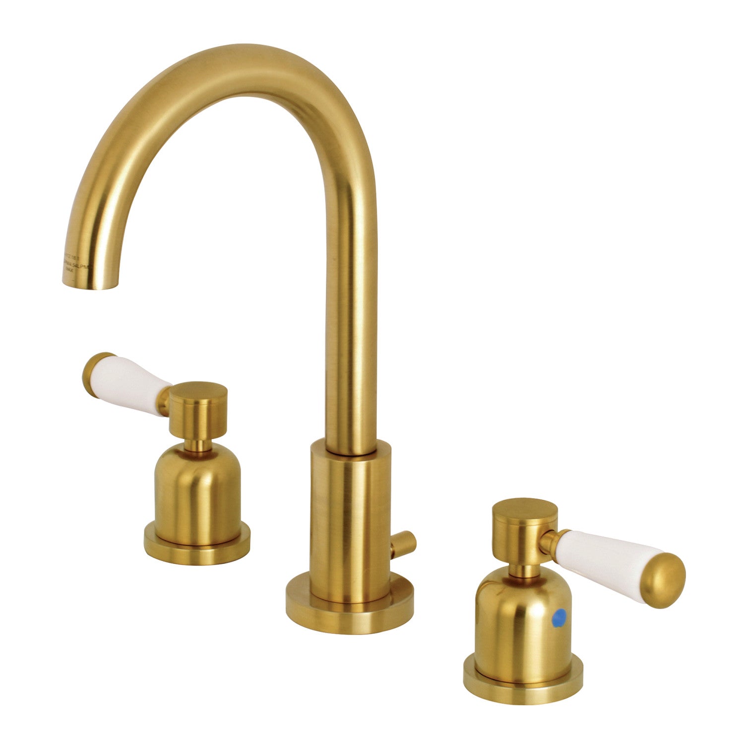 Kingston Tulare FSC8923DPL - Paris Two-Handle 3-Hole Deck Mount Widespread Bathroom Faucet with Brass Pop-Up, Brushed Brass