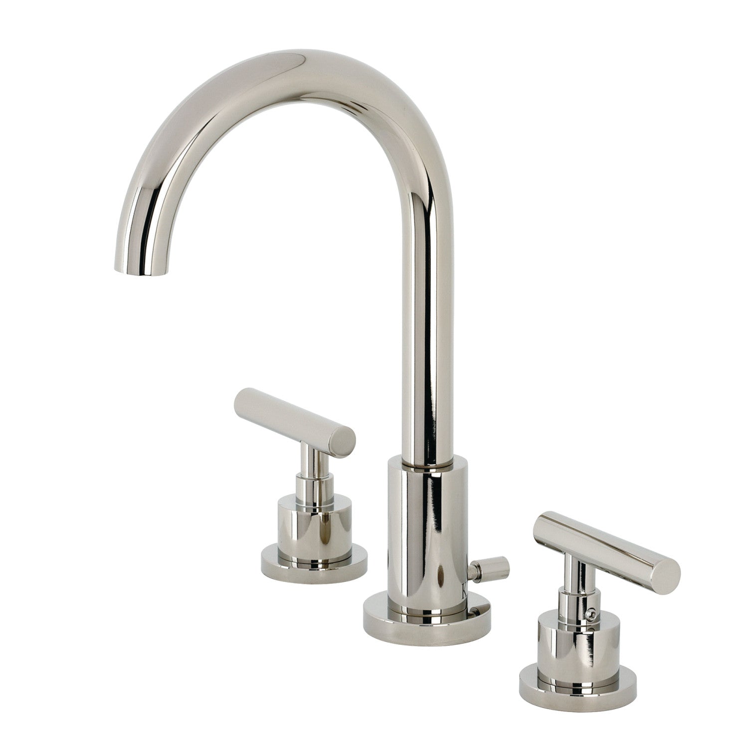 Kingston Sona FSC8929CML - Manhattan Two-Handle 3-Hole Deck Mount Widespread Bathroom Faucet with Brass Pop-Up, Polished Nickel