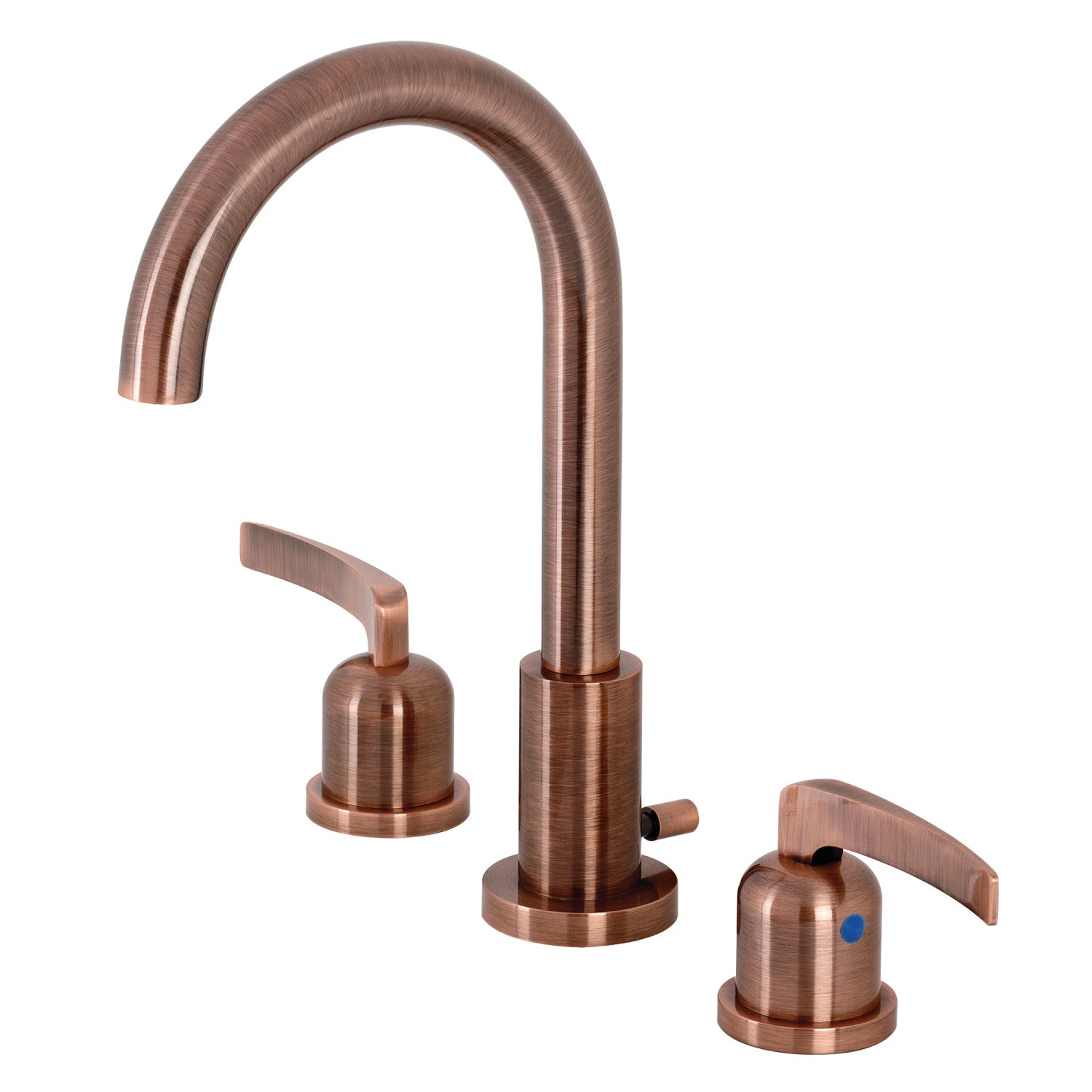 Kingston Sona FSC892EFLAC - Centurion Two-Handle 3-Hole Deck Mount Widespread Bathroom Faucet with Brass Pop-Up, Antique Copper