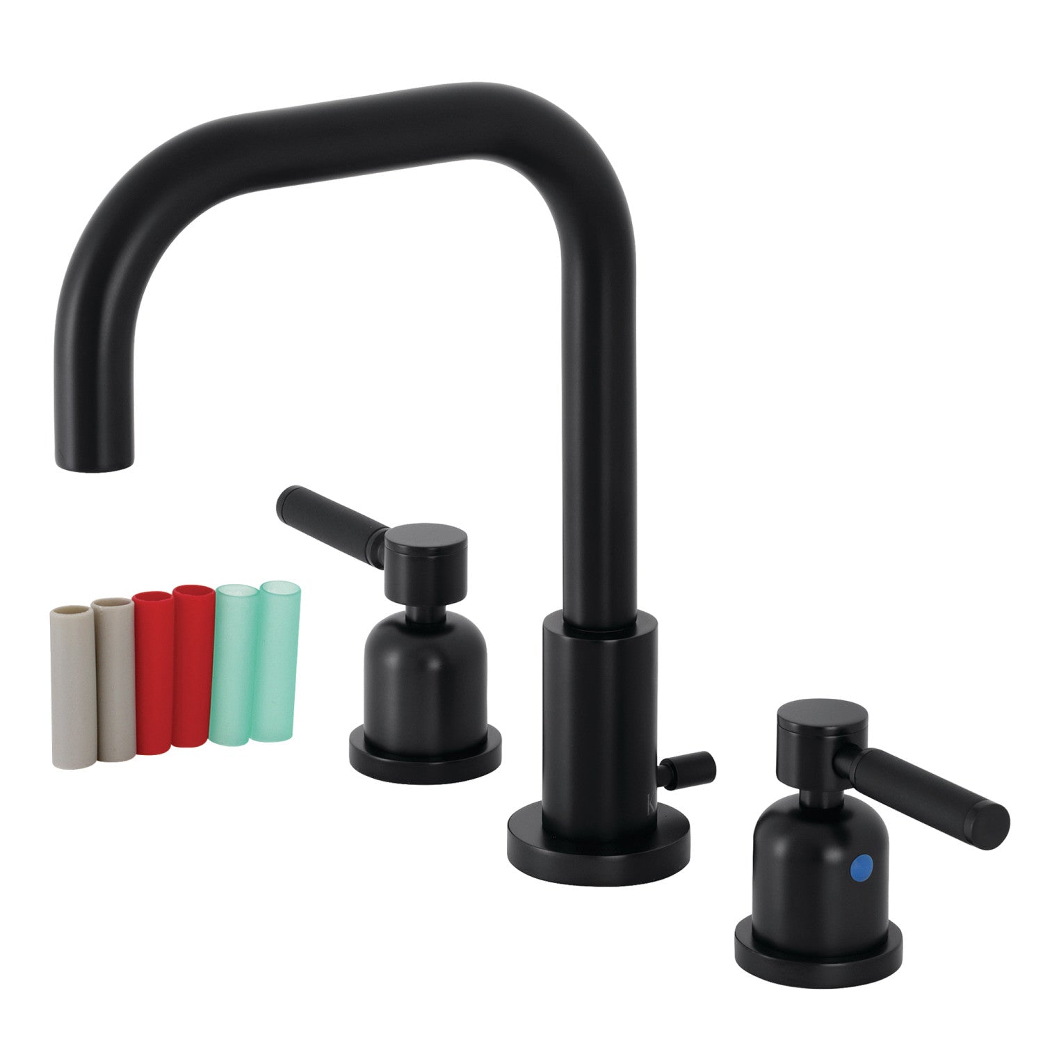 Kingston Sona FSC8930DKL - Kaiser Widespread Bathroom Faucet with Brass Pop-Up, Matte Black