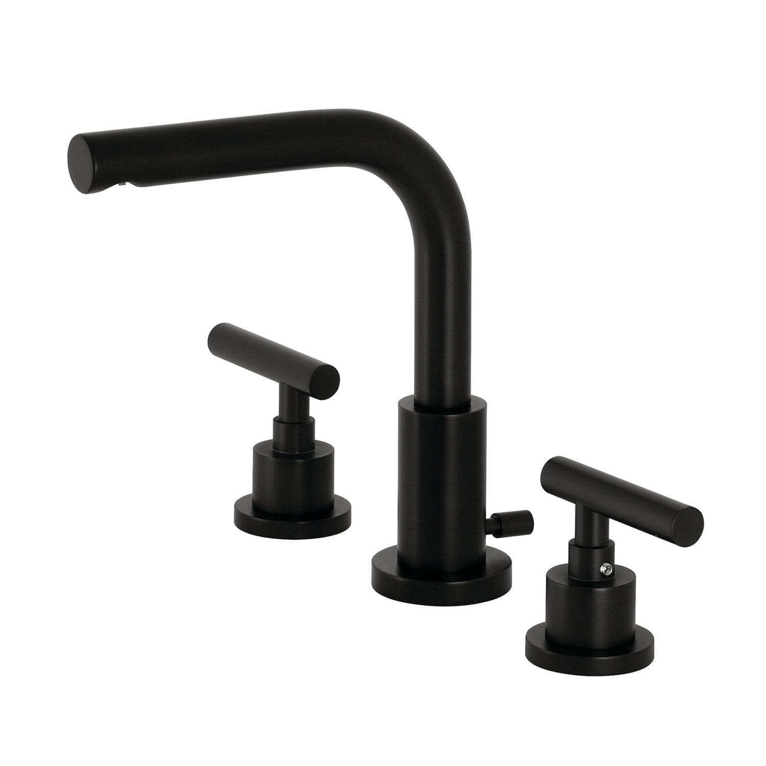 Kingston Sona FSC8950CML - Manhattan Two-Handle 3-Hole Deck Mount Widespread Bathroom Faucet with Brass Pop-Up, Matte Black