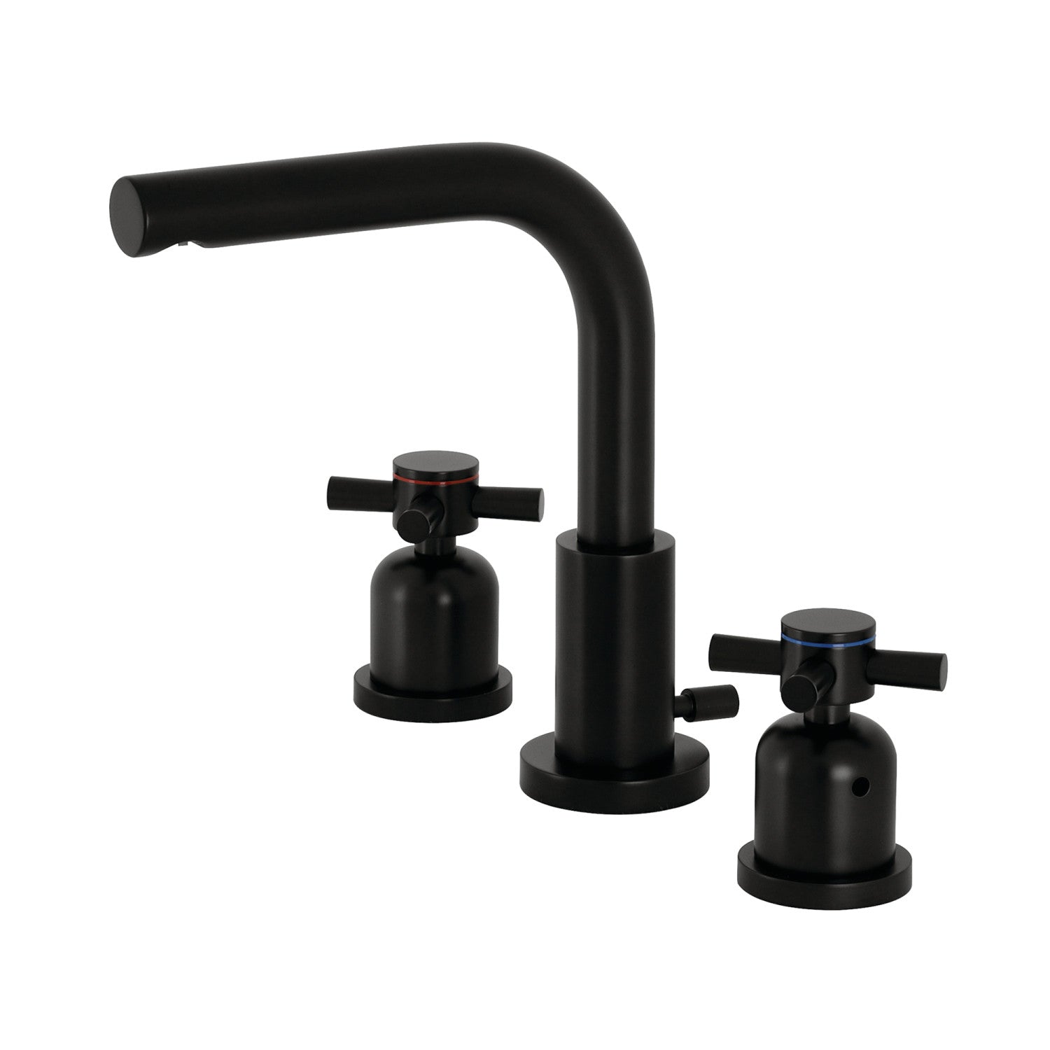 Kingston Sona FSC8950DX - Concord Two-Handle 3-Hole Deck Mount Widespread Bathroom Faucet with Brass Pop-Up, Matte Black