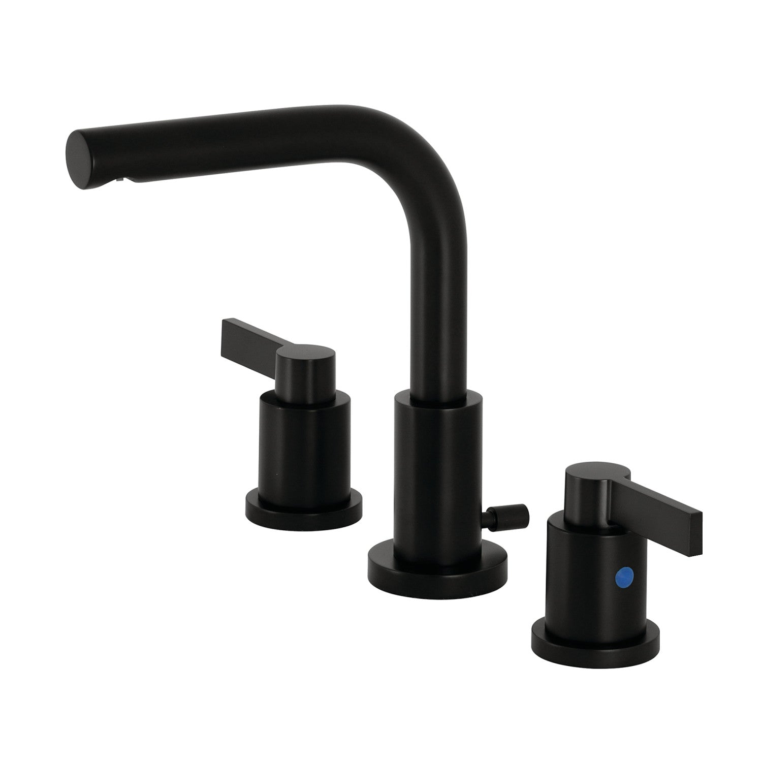 Kingston Sona FSC8950NDL - NuvoFusion Two-Handle 3-Hole Deck Mount Widespread Bathroom Faucet with Brass Pop-Up, Matte Black