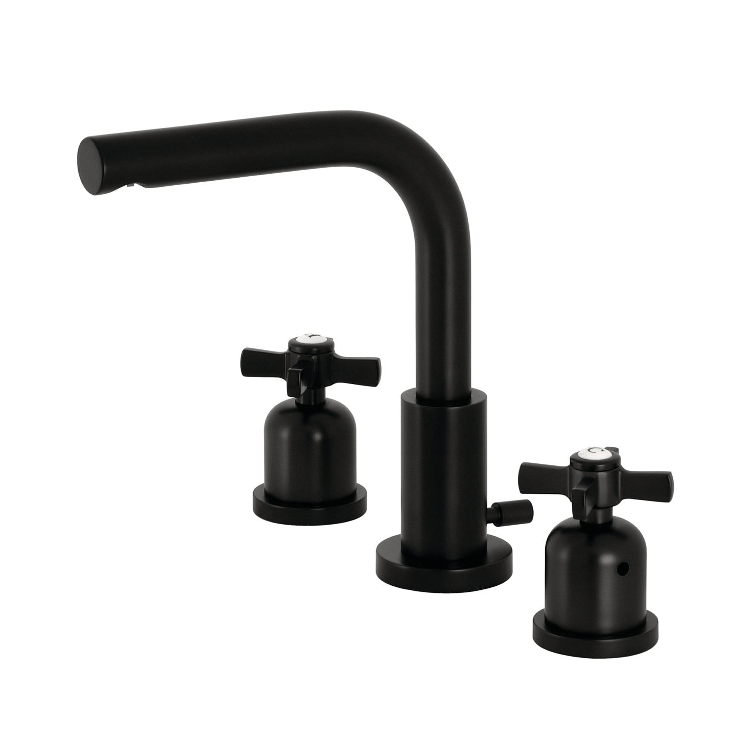 Kingston Tulare FSC8950ZX - Millennium Two-Handle 3-Hole Deck Mount Widespread Bathroom Faucet with Brass Pop-Up, Matte Black