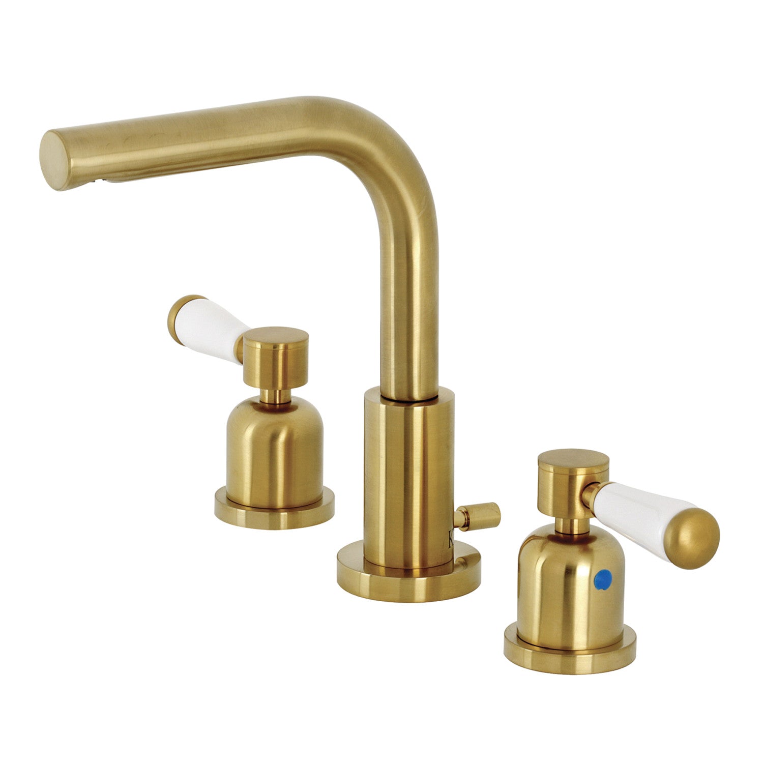 Kingston Tulare FSC8953DPL - Paris Two-Handle 3-Hole Deck Mount Widespread Bathroom Faucet with Brass Pop-Up, Brushed Brass