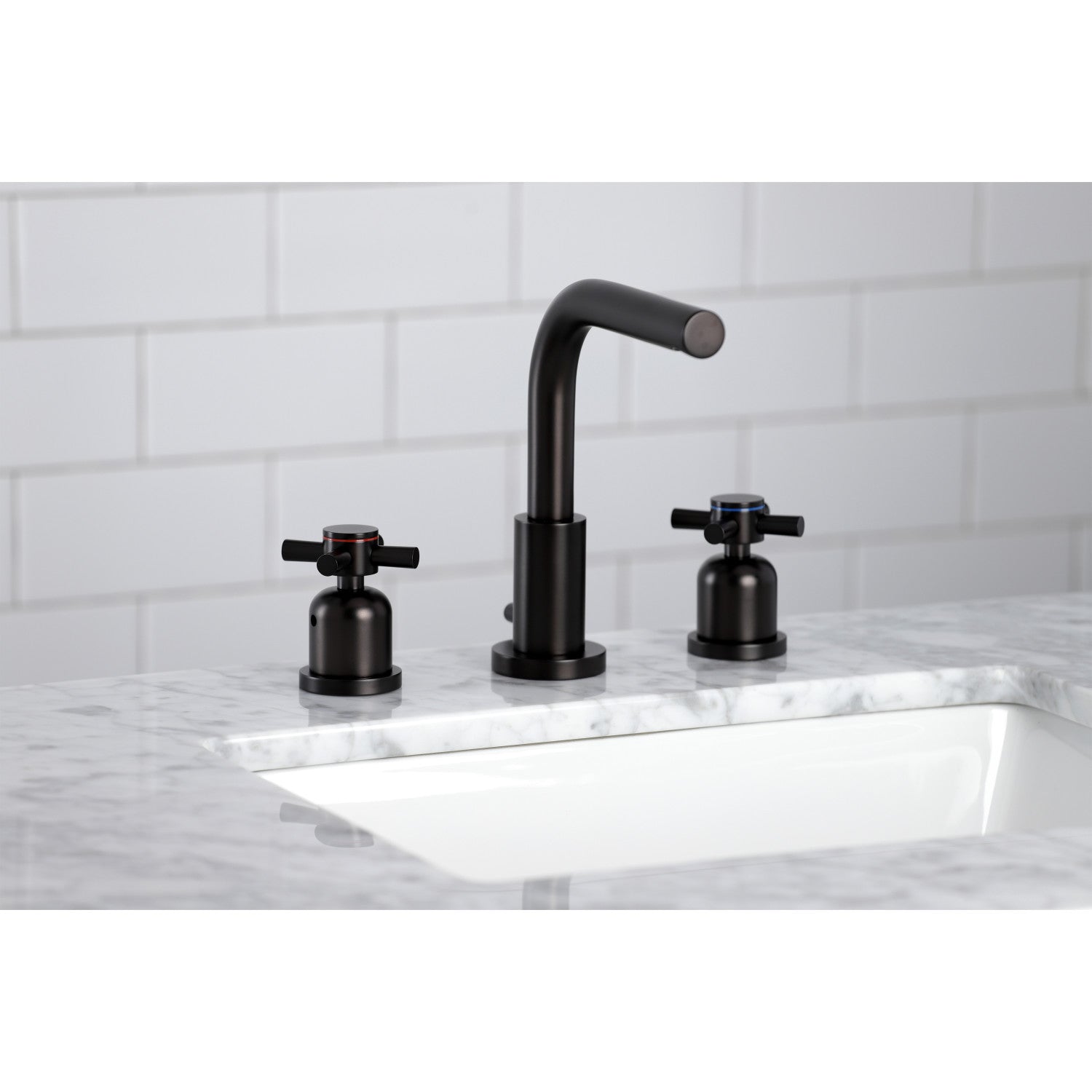 Kingston Sona FSC8955DX - Concord Two-Handle 3-Hole Deck Mount Widespread Bathroom Faucet with Brass Pop-Up, Oil Rubbed Bronze — thumbnail 2