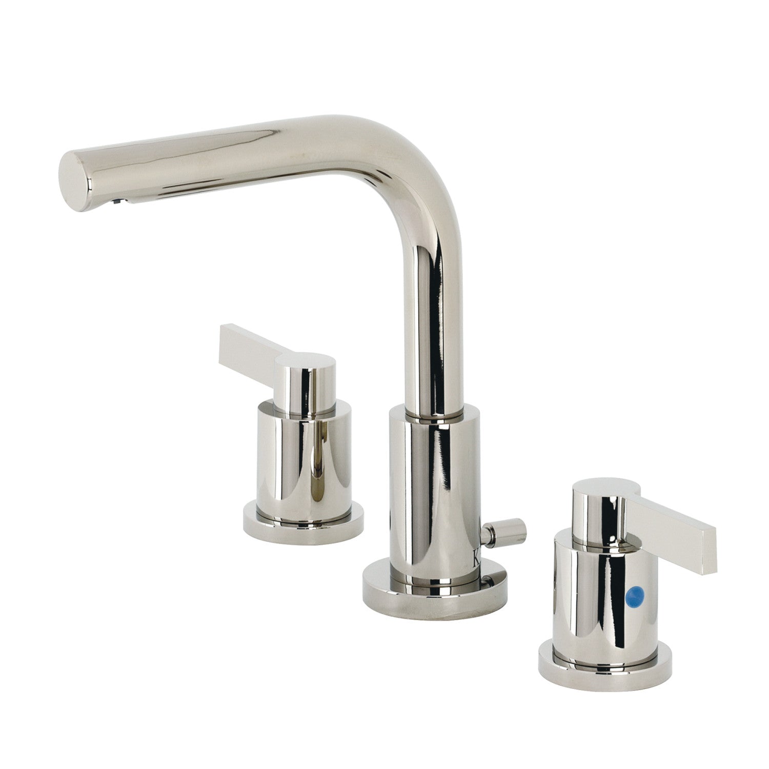 Kingston Sona FSC8959NDL - NuvoFusion Two-Handle 3-Hole Deck Mount Widespread Bathroom Faucet with Brass Pop-Up, Polished Nickel