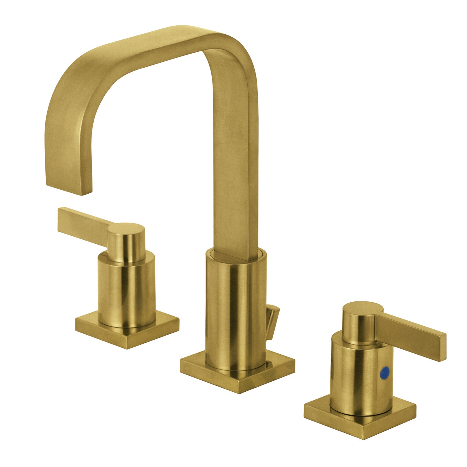 Kingston Sona FSC8963NDL - NuvoFusion Two-Handle 3-Hole Deck Mount Widespread Bathroom Faucet with Brass Pop-Up, Brushed Brass