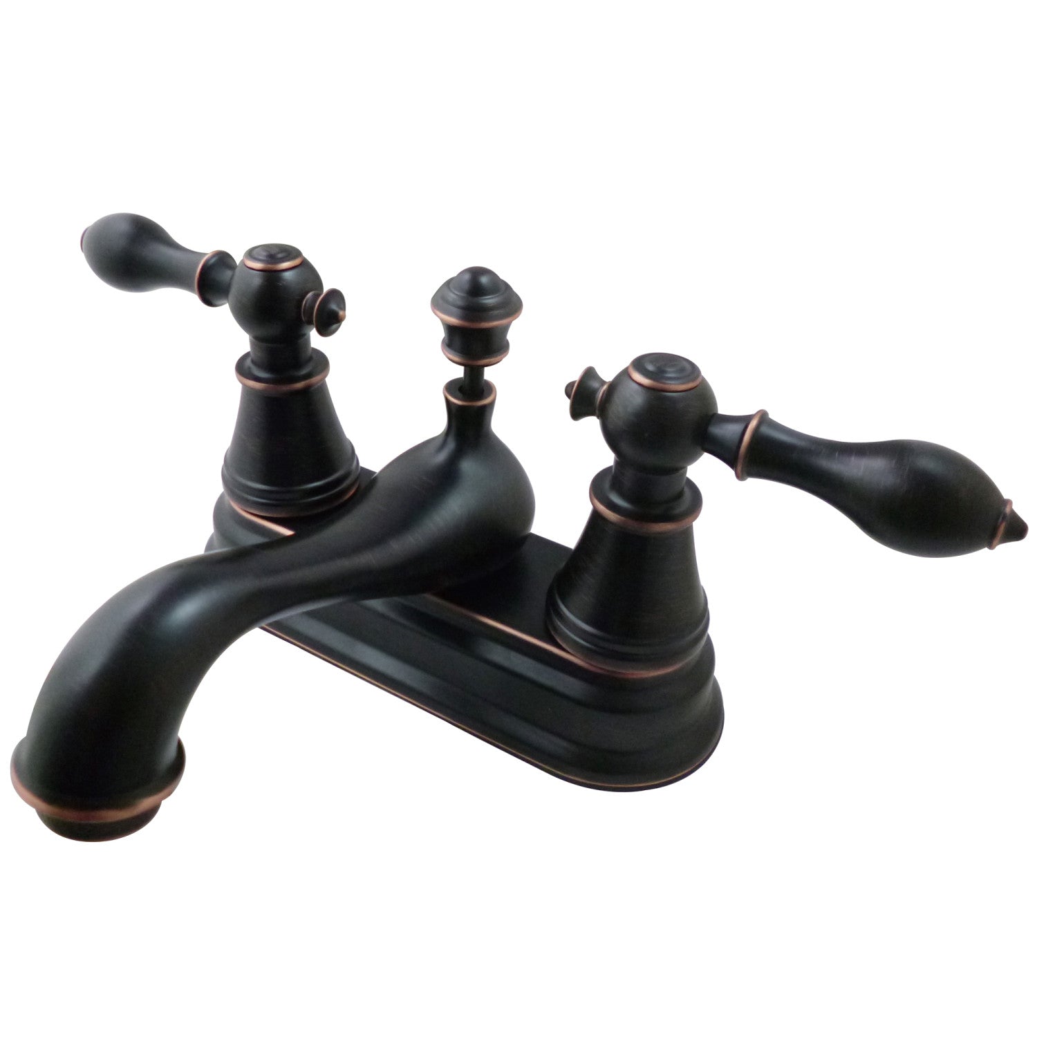 Kingston Heirloom FSY3606AL - English Classic Double-Handle 3-Hole Deck Mount 4-Inch Centerset Bathroom Faucet with Pop-Up Drain, Naples Bronze — image 1