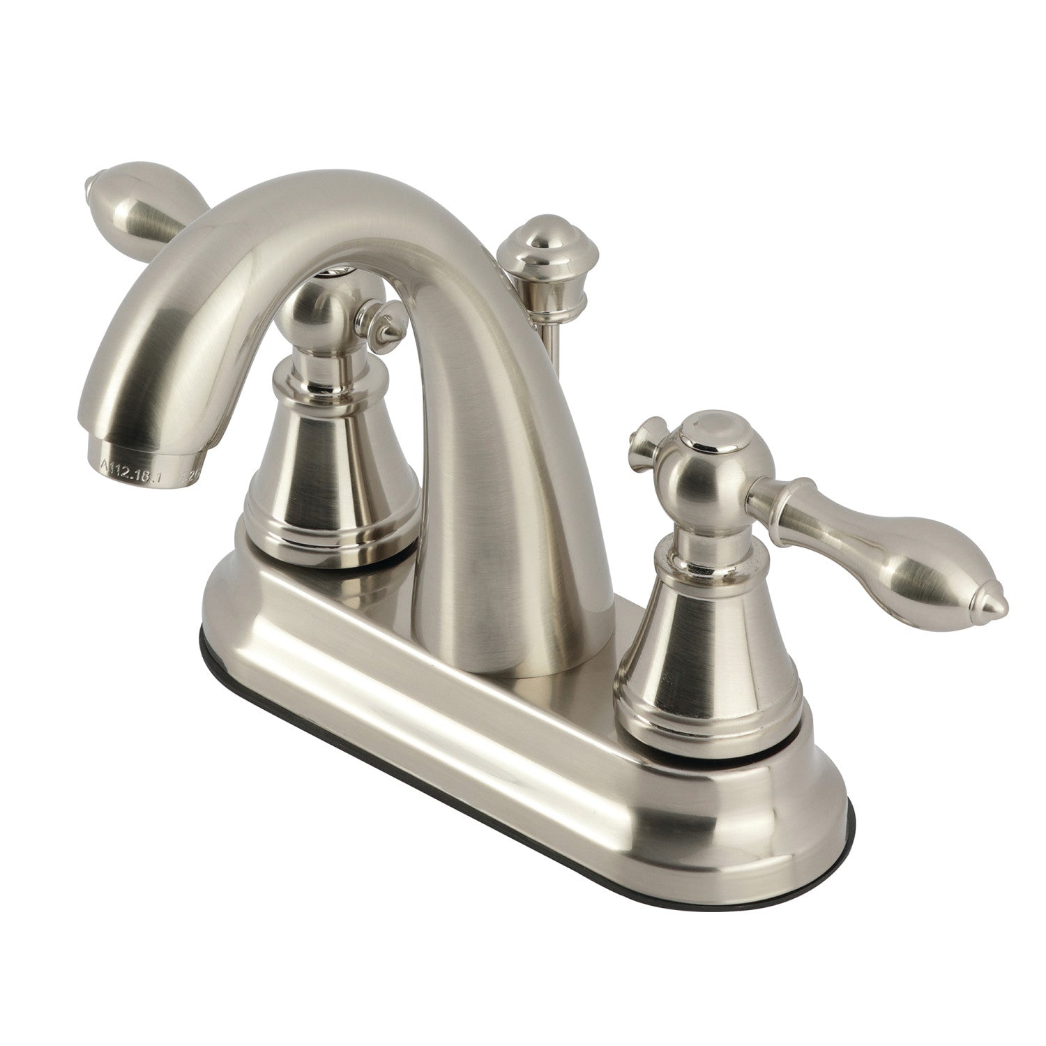 Kingston English Classic FSY7618AL Double-Handle 3-Hole Deck Mount 4-Inch Centerset Bathroom Faucet with Pop-Up Drain, Brushed Nickel — image 1