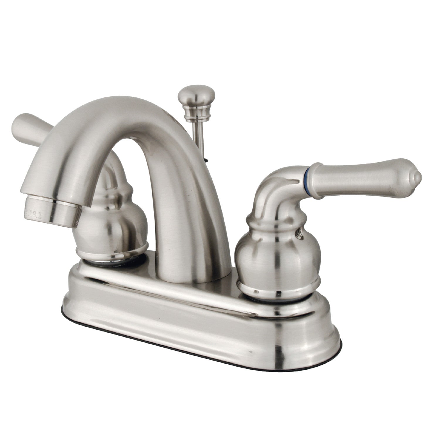 Kingston Heirloom GKB5618NML - Naples Double-Handle 3-Hole Deck Mount 4-Inch Centerset Bathroom Faucet with Pop-Up Drain, Brushed Nickel