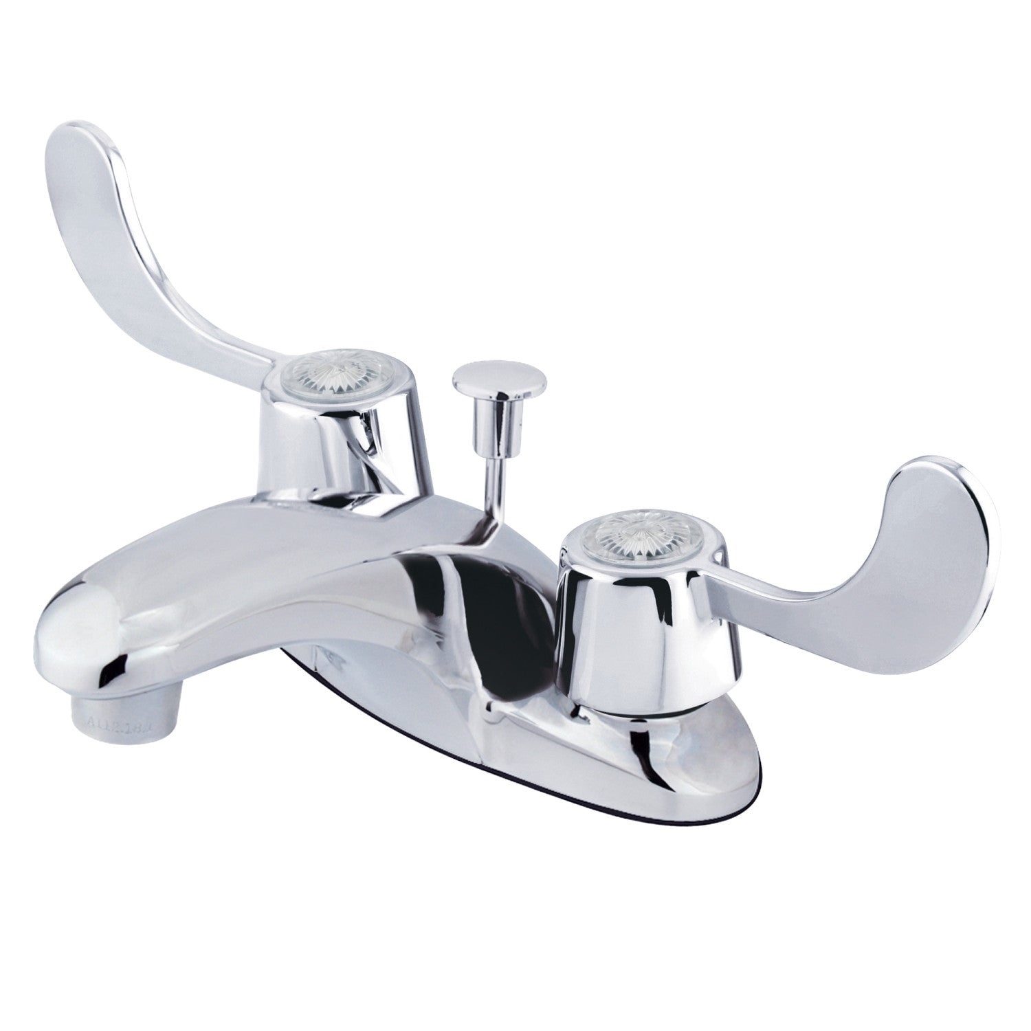 Kingston Vista GKB621ADA Double-Handle 3-Hole Deck Mount 4-Inch Centerset Bathroom Faucet with Pop-Up Drain, Polished Chrome
