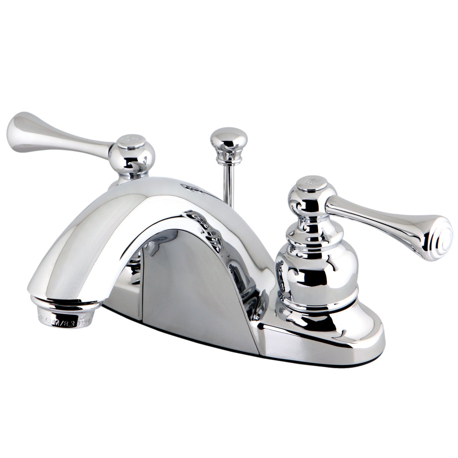 Kingston Tulare GKB7641BL - English Country Double-Handle 3-Hole Deck Mount 4-Inch Centerset Bathroom Faucet with Pop-Up Drain, Polished Chrome