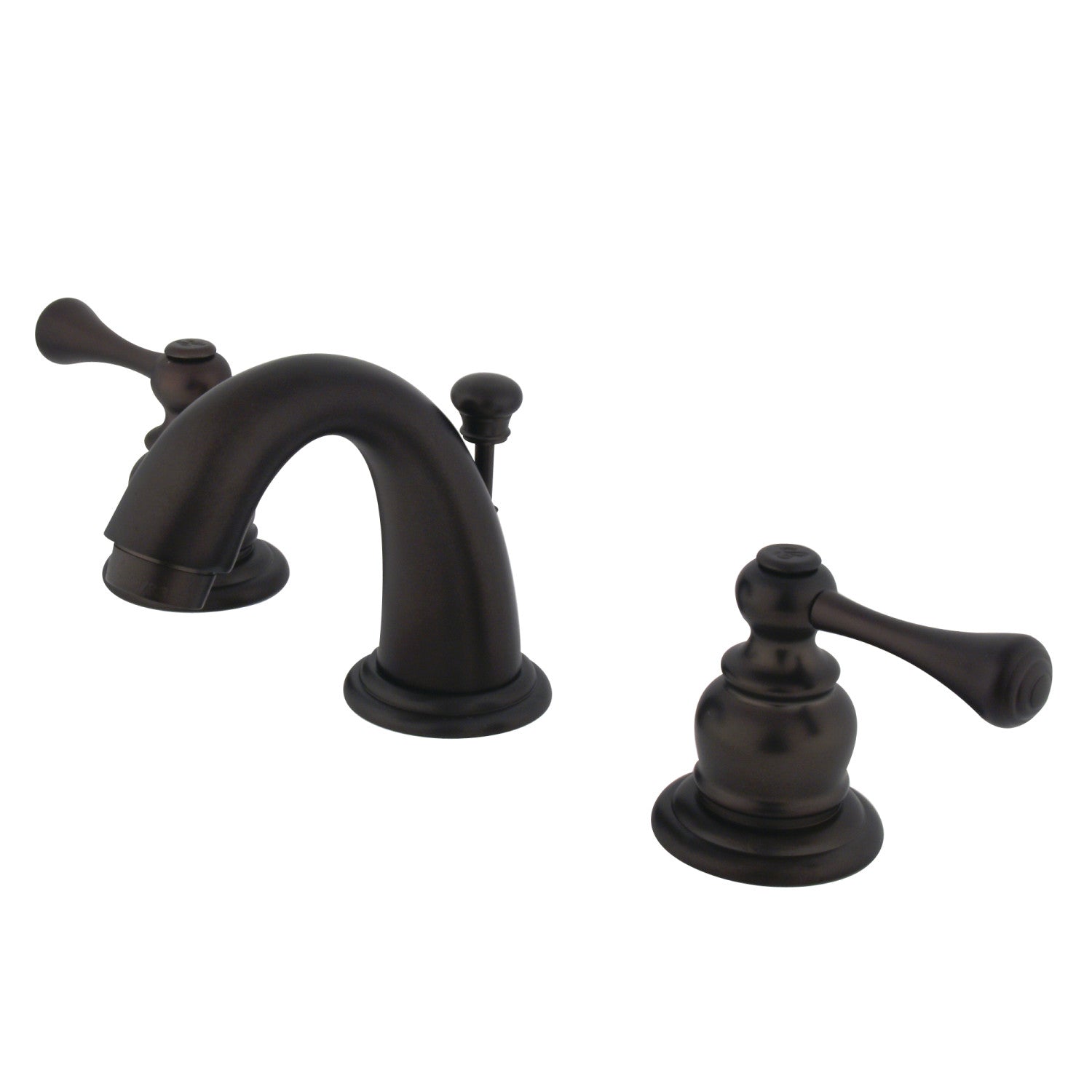 Kingston Tulare GKB915BL - Vintage Two-Handle 3-Hole Deck Mount Widespread Bathroom Faucet with Pop-Up Drain, Oil Rubbed Bronze