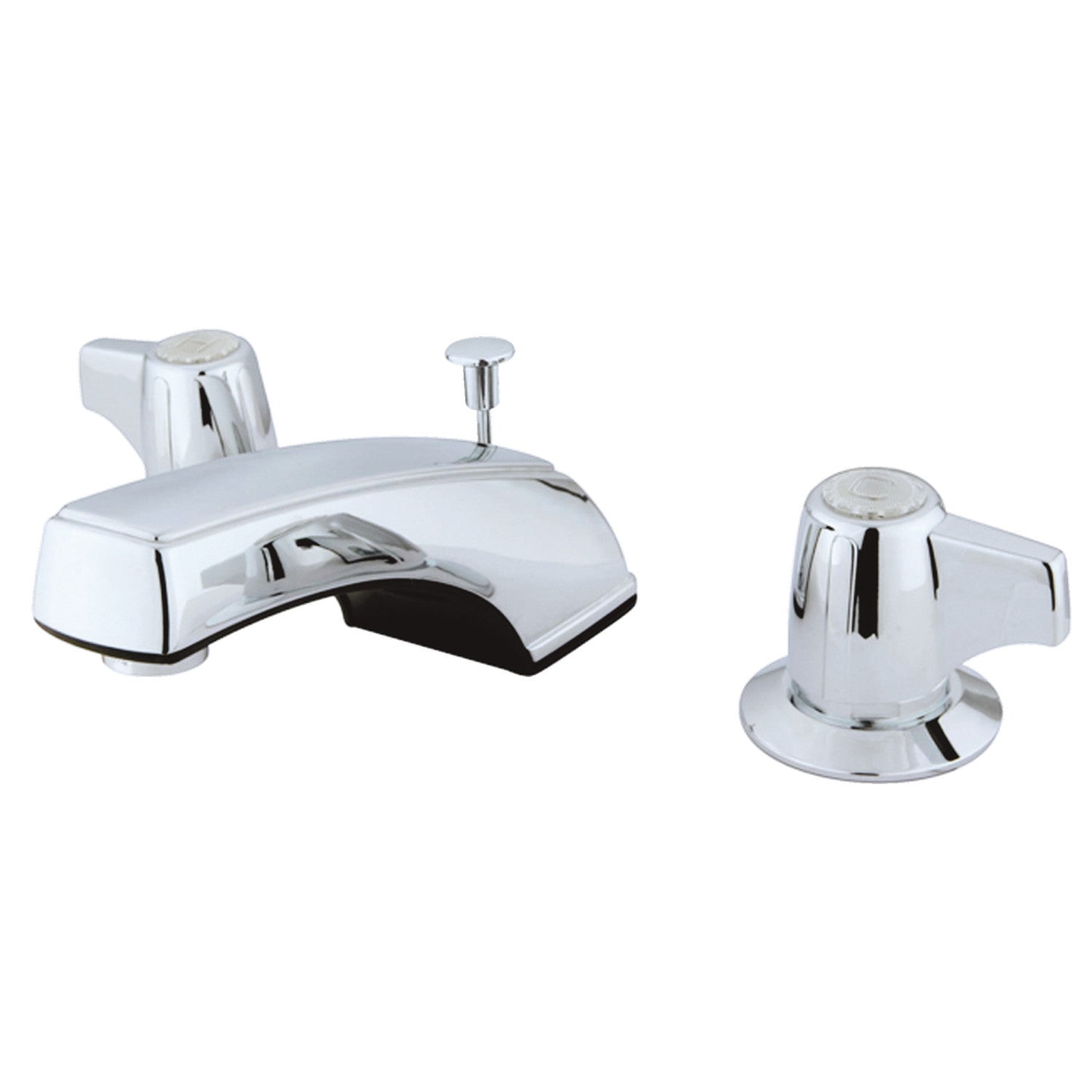 Kingston Tulare GKB920 - Americana Two-Handle 3-Hole Deck Mount Widespread Bathroom Faucet with ABS Pop-Up Drain, Polished Chrome
