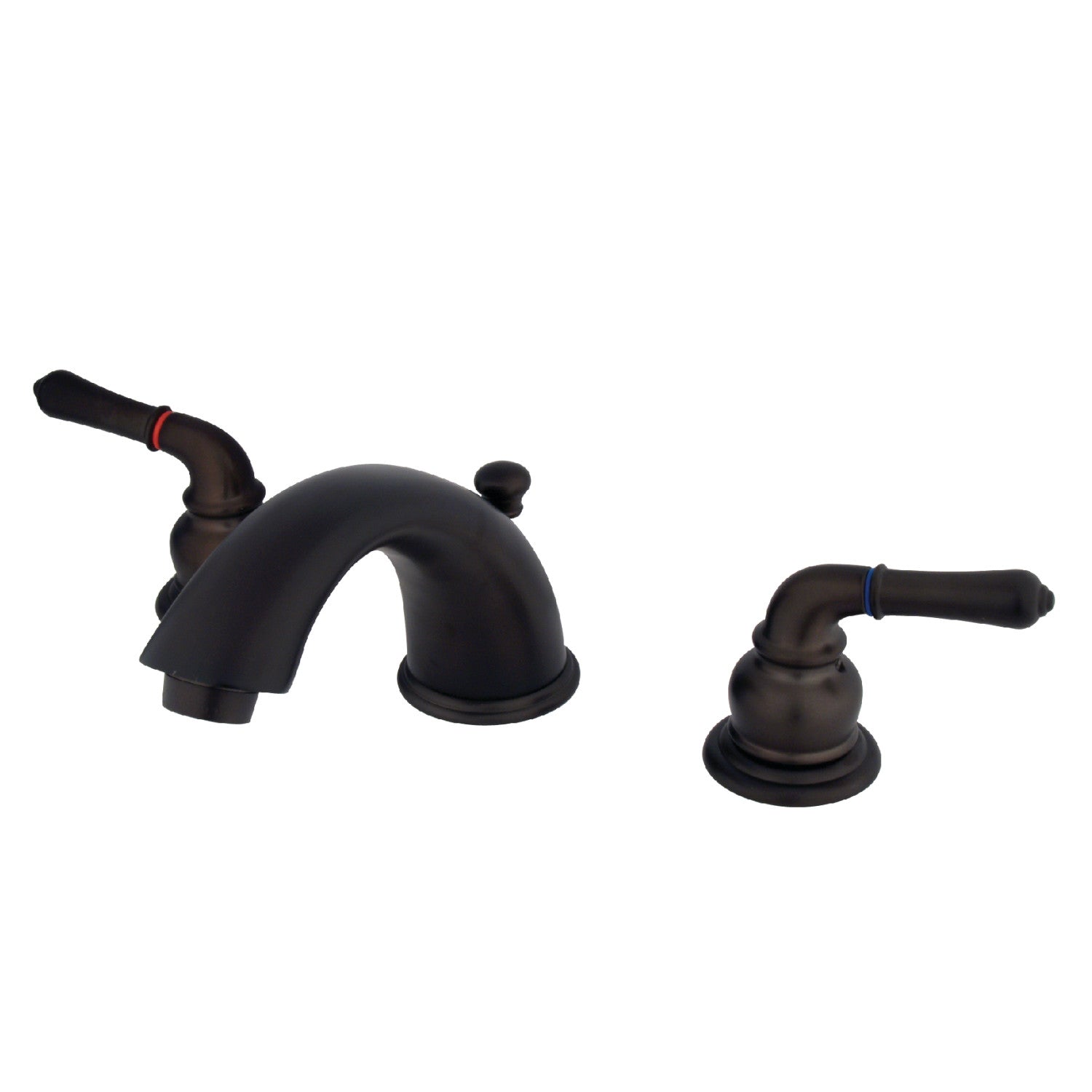 Kingston Tulare GKB965 - Magellan Two-Handle 3-Hole Deck Mount Widespread Bathroom Faucet with Pop-Up Drain, Oil Rubbed Bronze