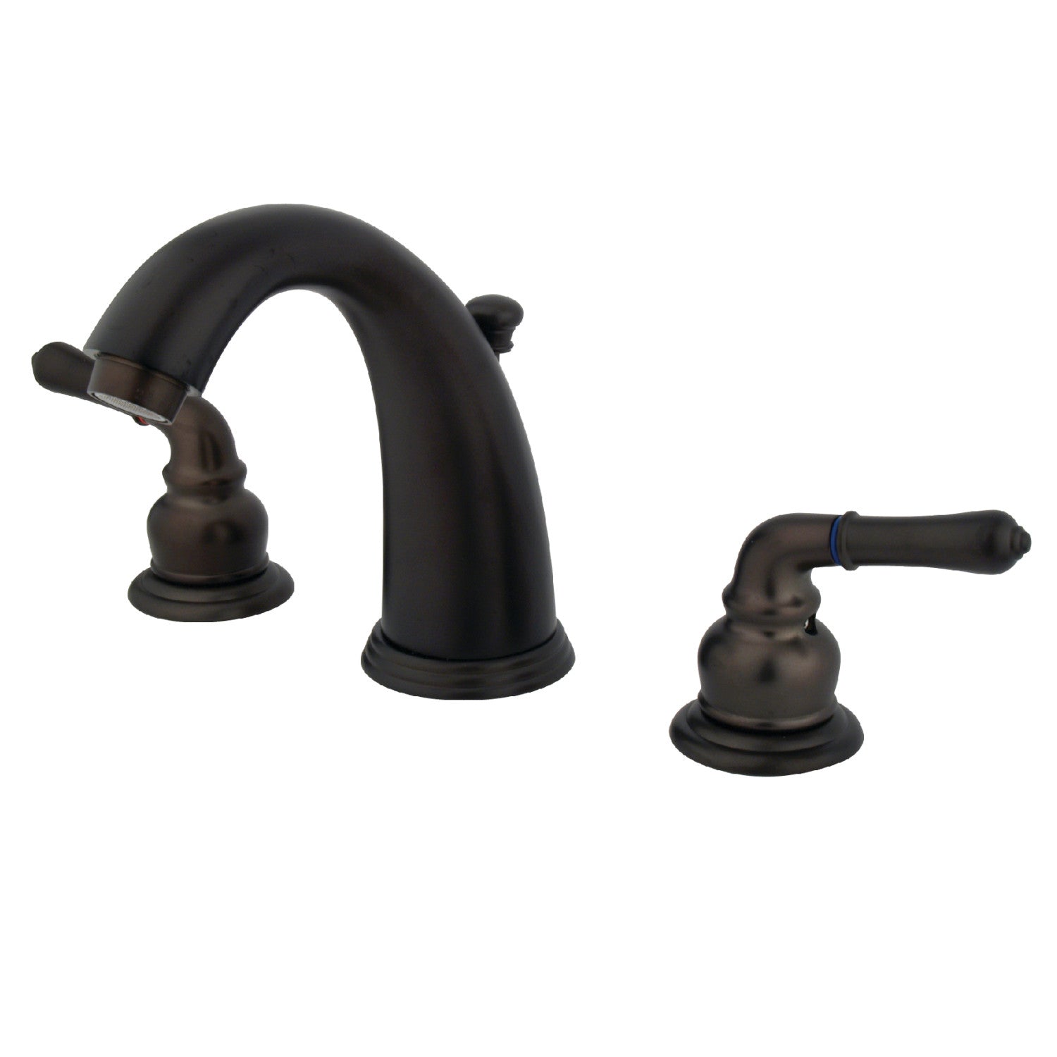 Kingston Tulare GKB985 - Magellan Two-Handle 3-Hole Deck Mount Widespread Bathroom Faucet with Pop-Up Drain, Oil Rubbed Bronze