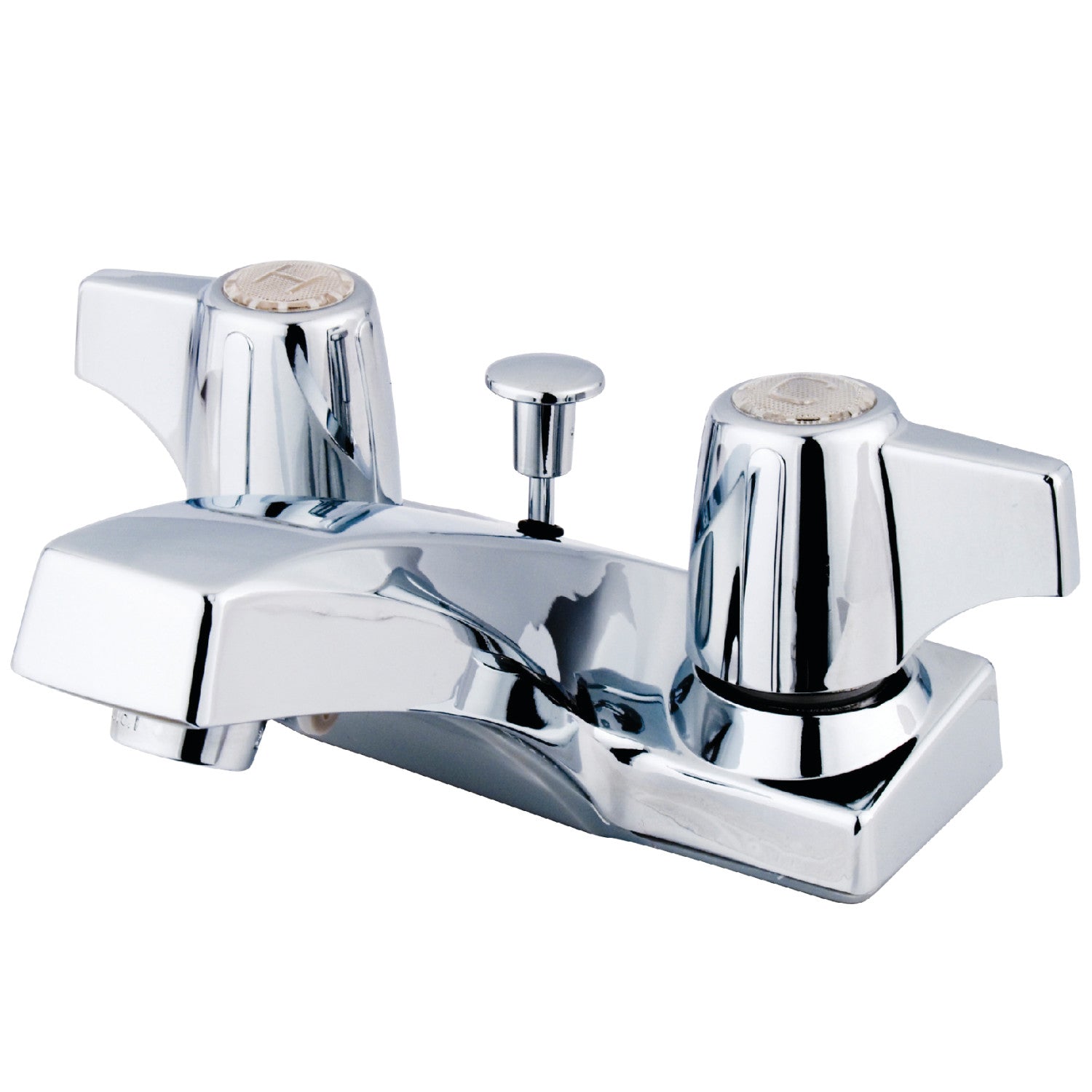 Kingston Columbia KB100 Double-Handle 3-Hole Deck Mount 4-Inch Centerset Bathroom Faucet with ABS Pop-Up Drain, Polished Chrome