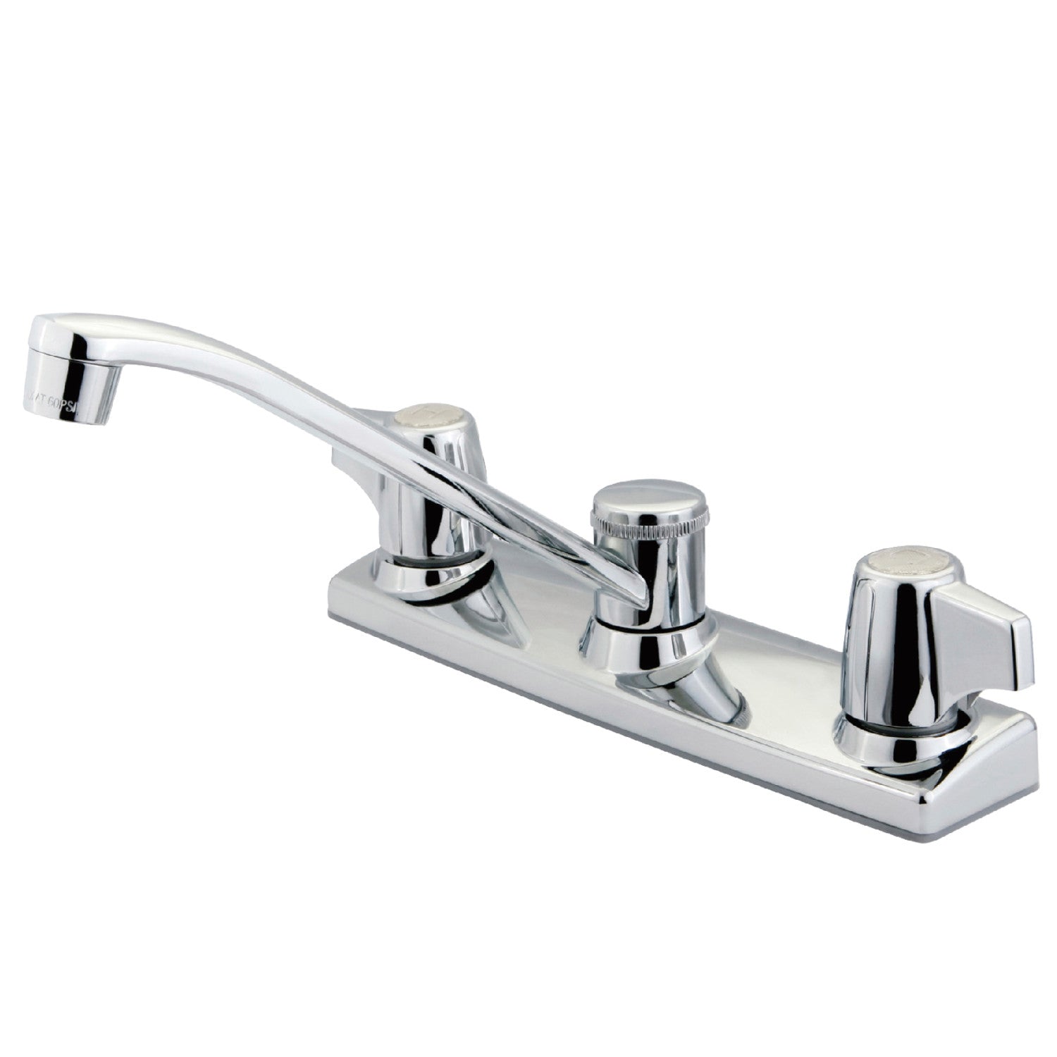 Kingston Tulare KB120Two-Handle 2-Hole 8" Centerset Kitchen Faucet, Polished Chrome