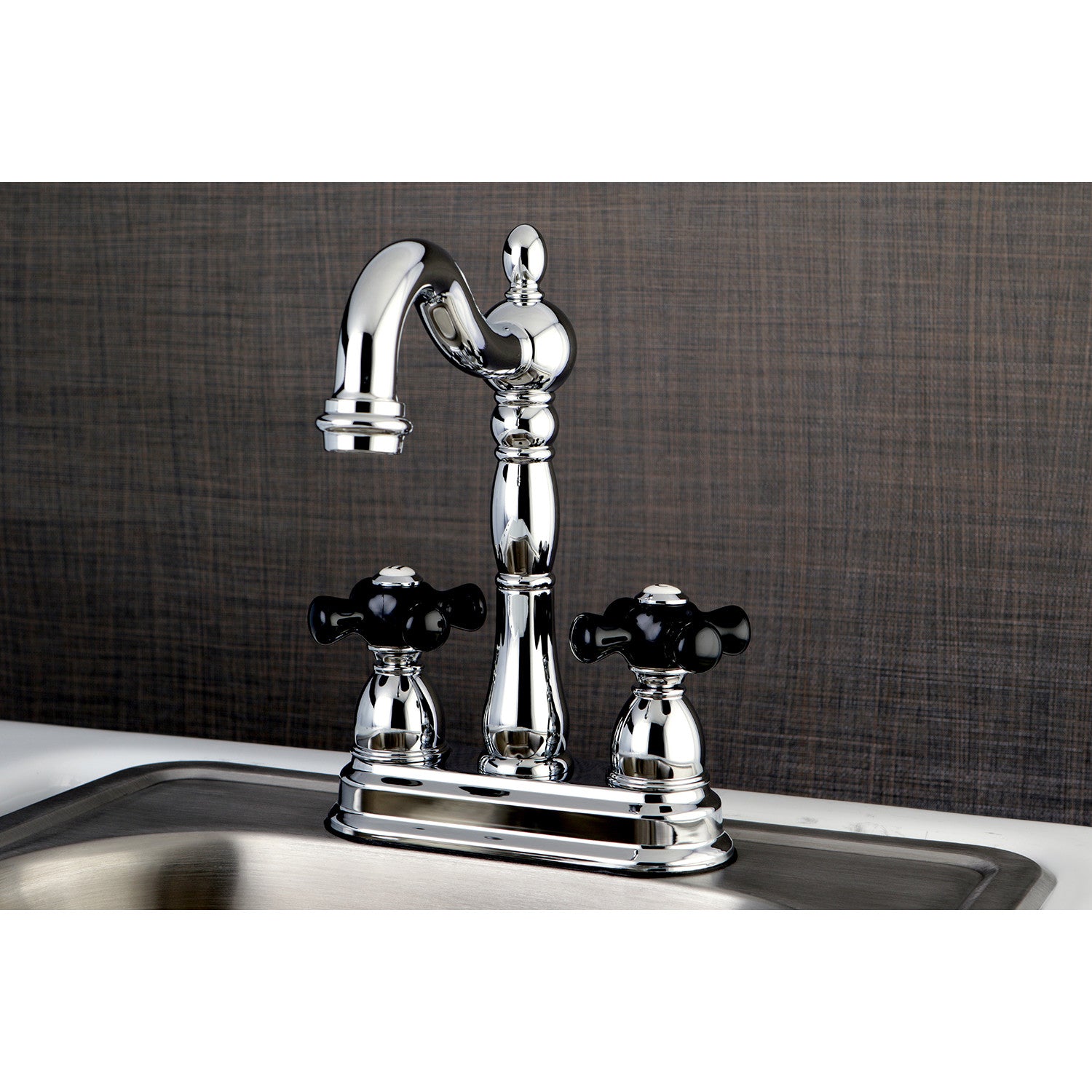 Kingston Heirloom KB1491PKX - Duchess Two-Handle 2-Hole Deck Mount Bar Faucet, Polished Chrome — thumbnail 2