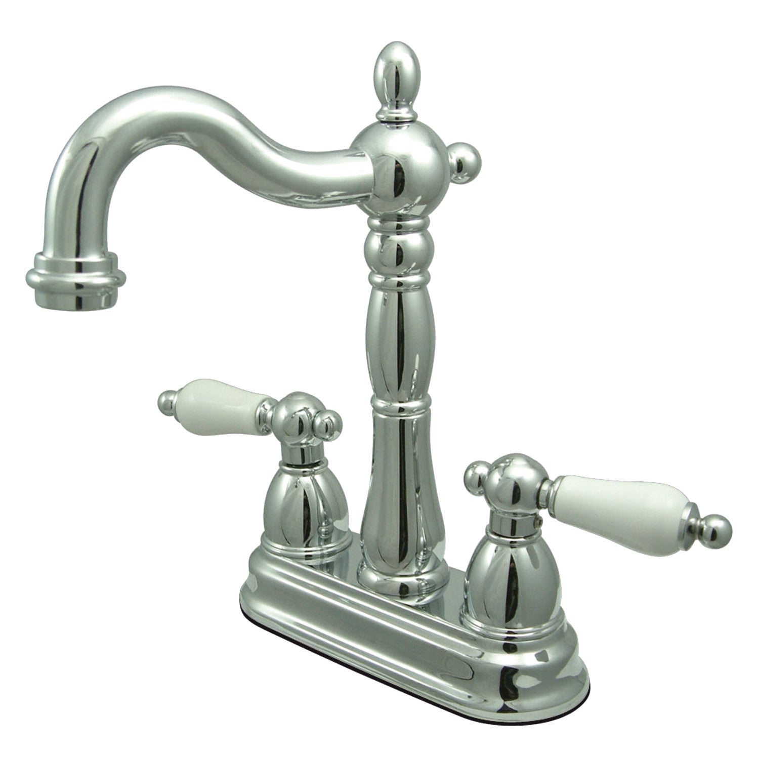 Kingston Heirloom KB1491PL - Heritage Two-Handle 2-Hole Deck Mount Bar Faucet, Polished Chrome