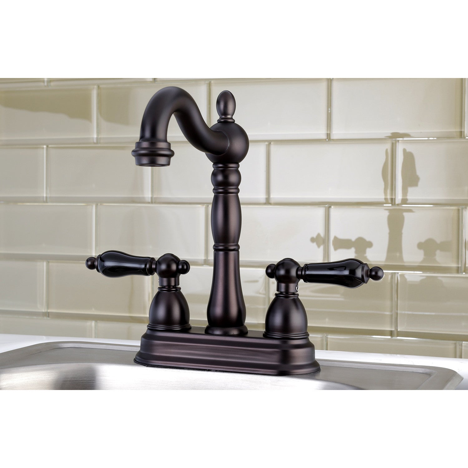 Kingston Heirloom KB1495PKL - Duchess Two-Handle 2-Hole Deck Mount Bar Faucet, Oil Rubbed Bronze — thumbnail 2