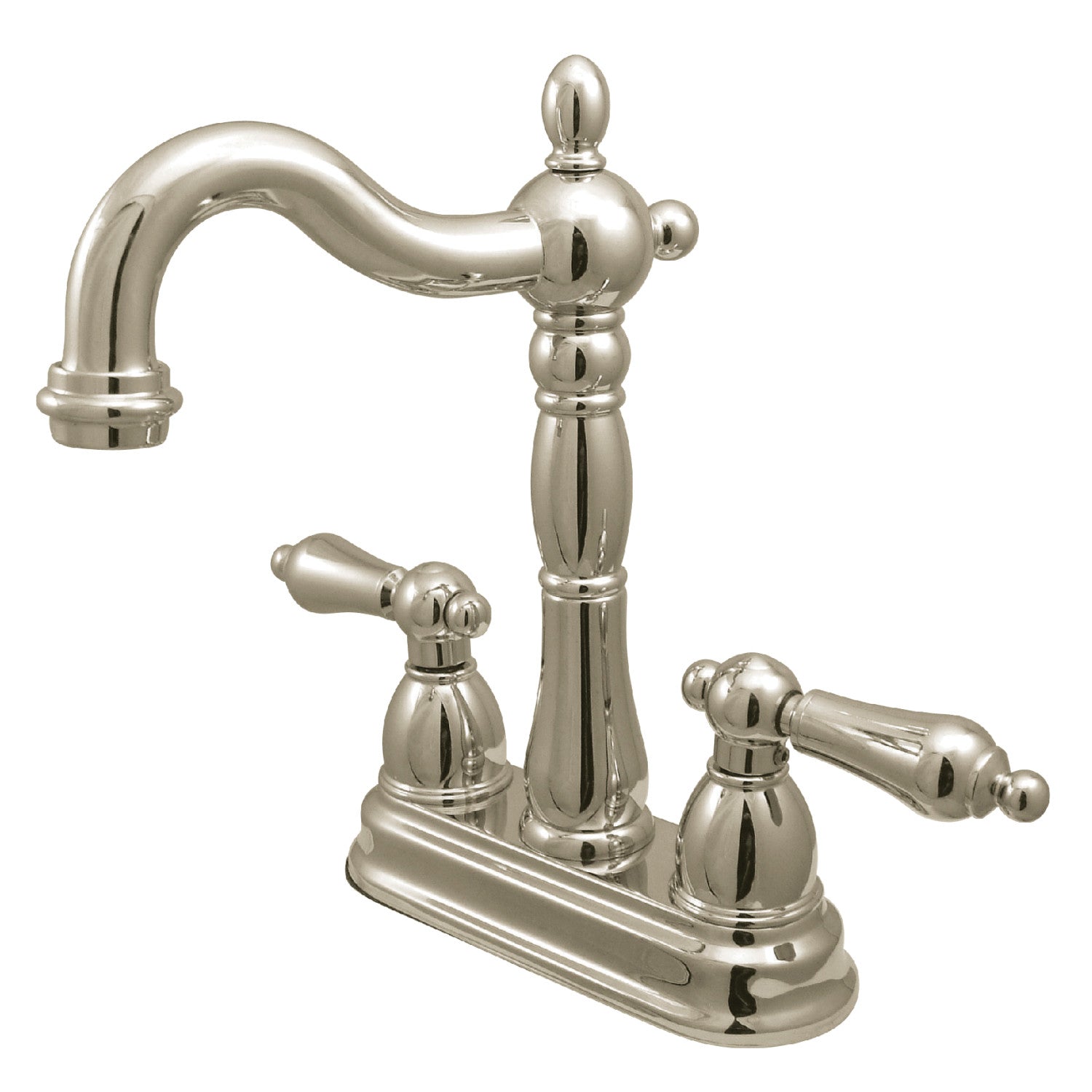 Kingston Heirloom KB1496AL - Heritage Two-Handle 2-Hole Deck Mount Bar Faucet, Polished Nickel